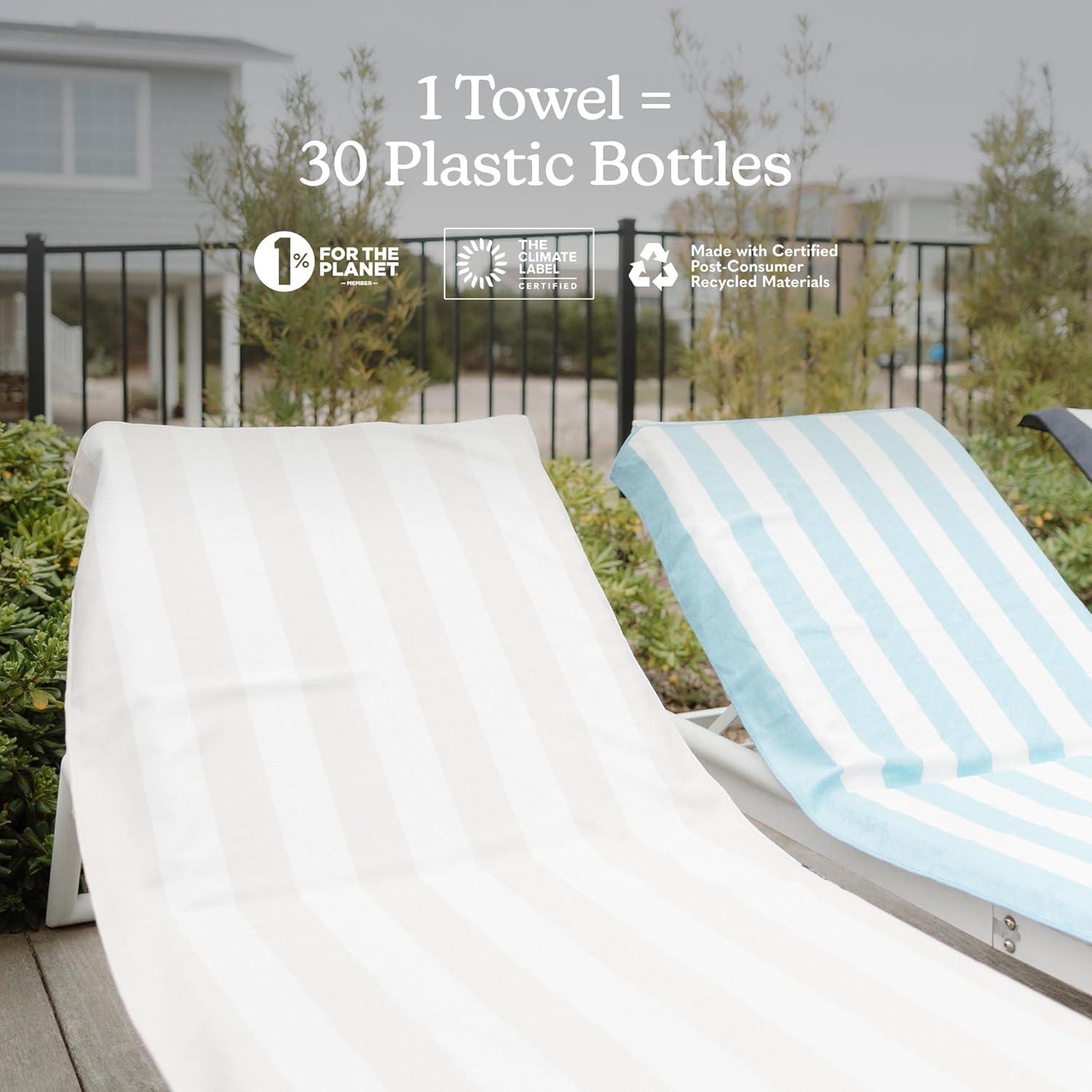 Toalla de Playa Nomadix Original Rayas Cabana Beige 184x76 cm