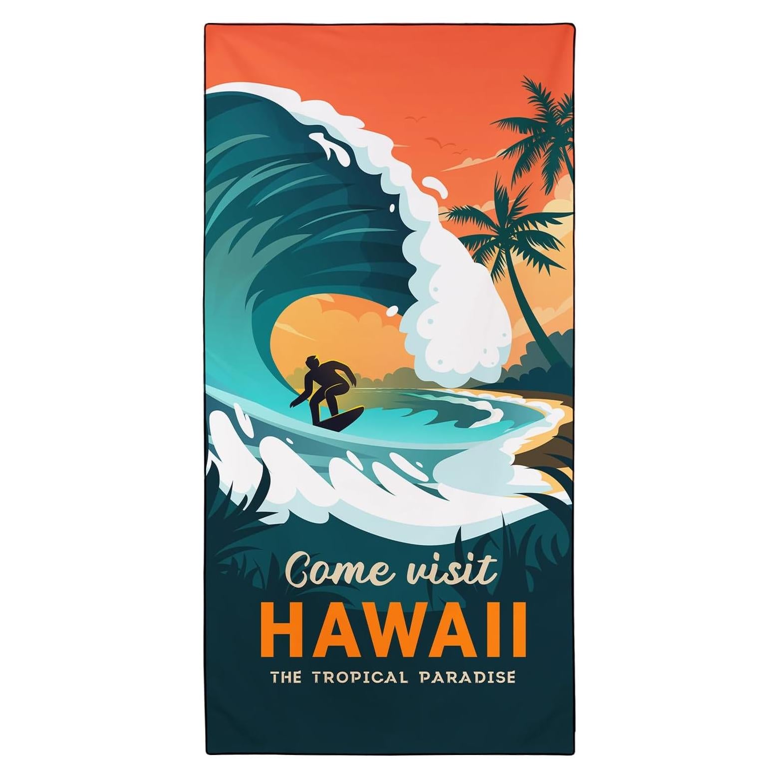 Toalla de Playa OHTMTHO Tropical Hawaii 91x183cm Microfibra