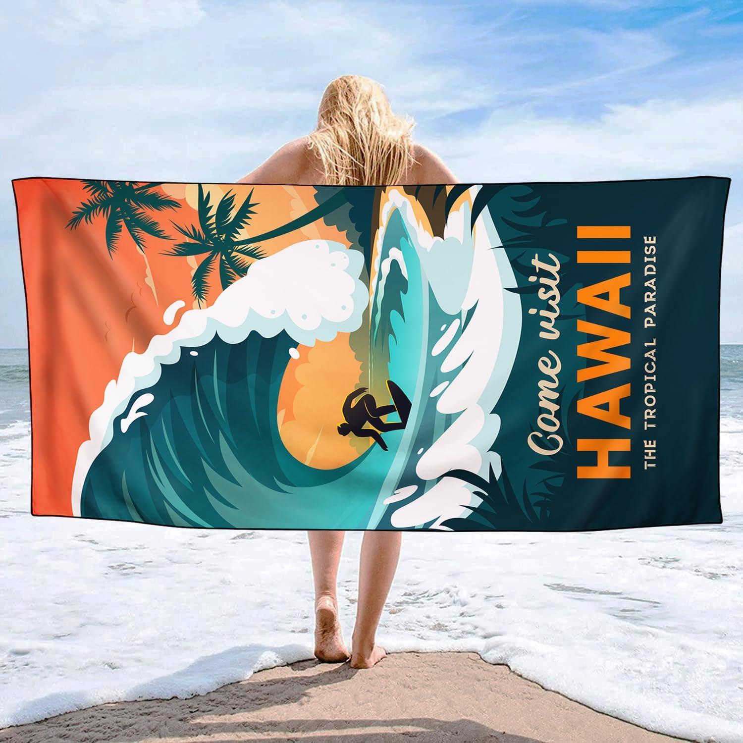 Toalla de Playa OHTMTHO Tropical Hawaii 91x183cm Microfibra