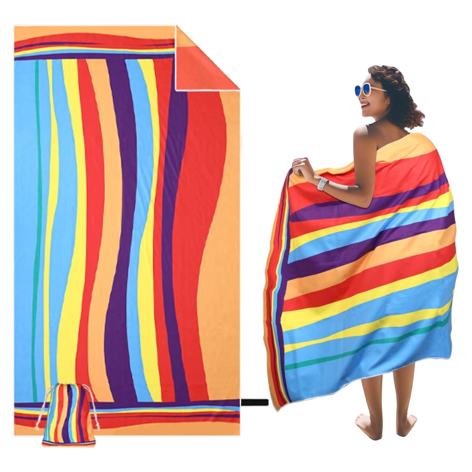 Toalla de Playa SKYREH 180x99 cm Secado Rápido y Libre de Arena