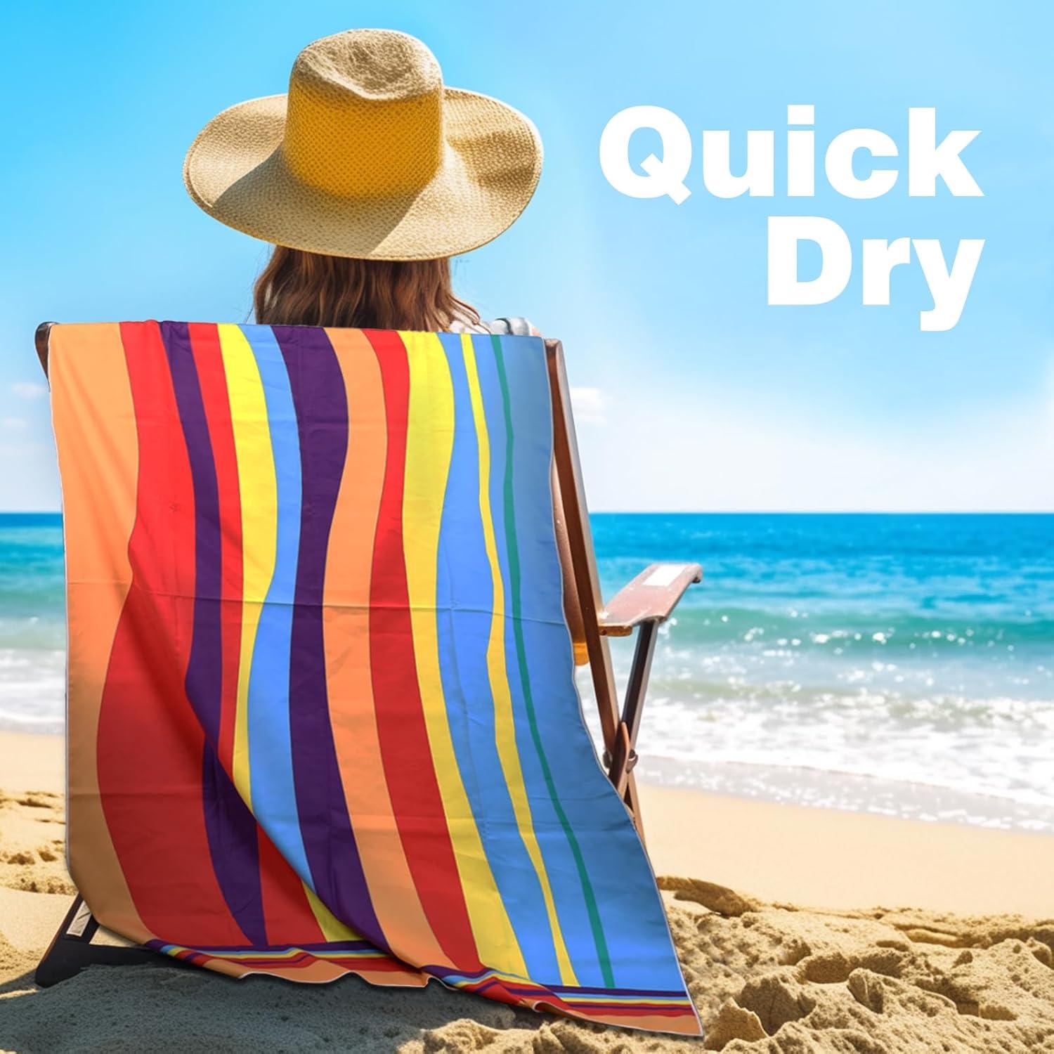 Toalla de Playa SKYREH 180x99 cm Secado Rápido y Libre de Arena