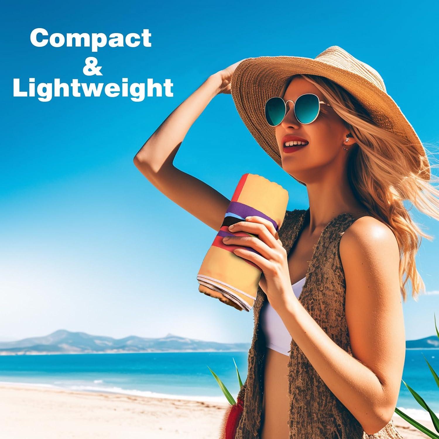 Toalla de Playa SKYREH 180x99 cm Secado Rápido y Libre de Arena