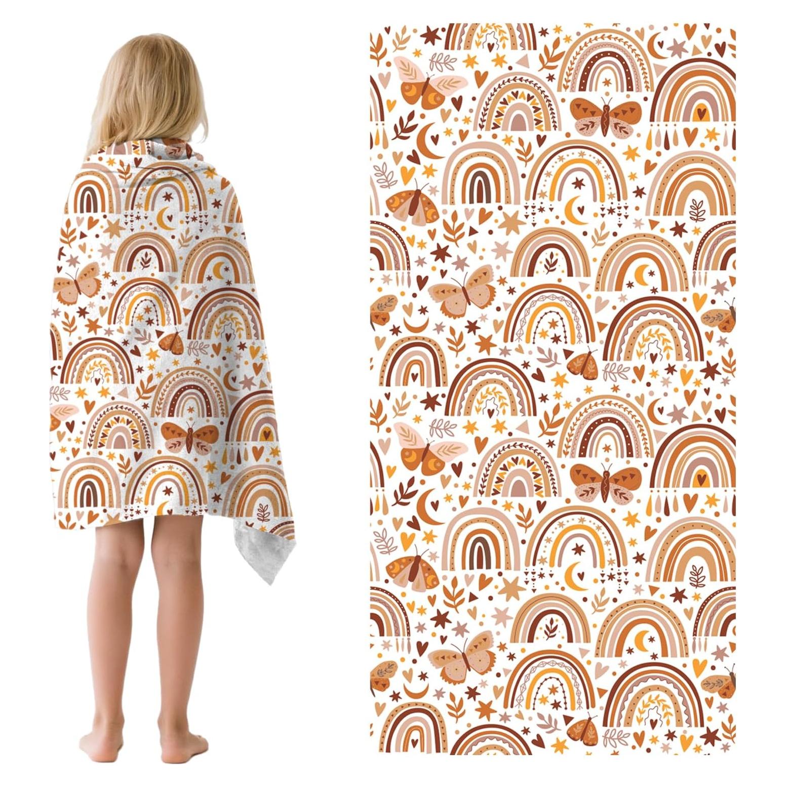 Toalla de Playa ZhowHoHo Arcoíris Boho 76x150 cm Microfibra