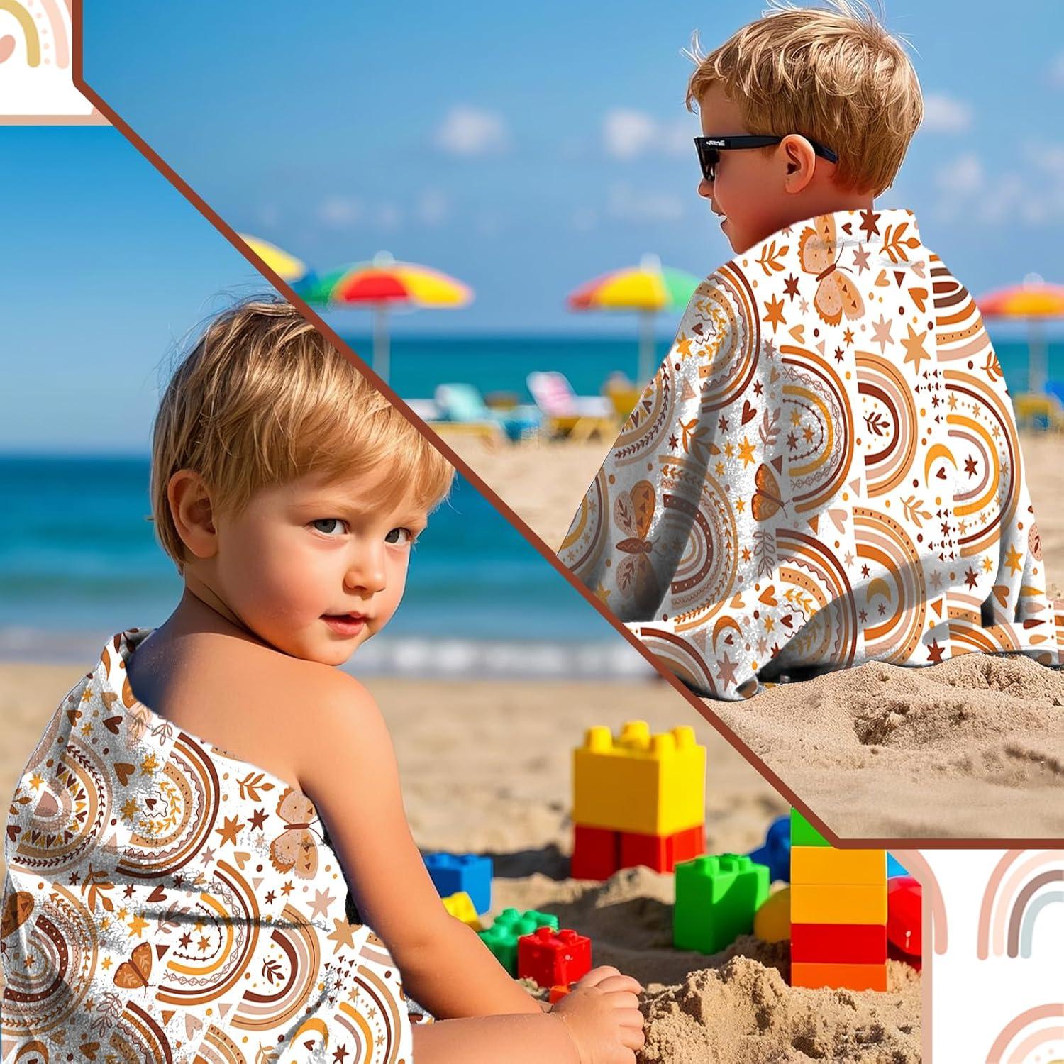 Toalla de Playa ZhowHoHo Arcoíris Boho 76x150 cm Microfibra