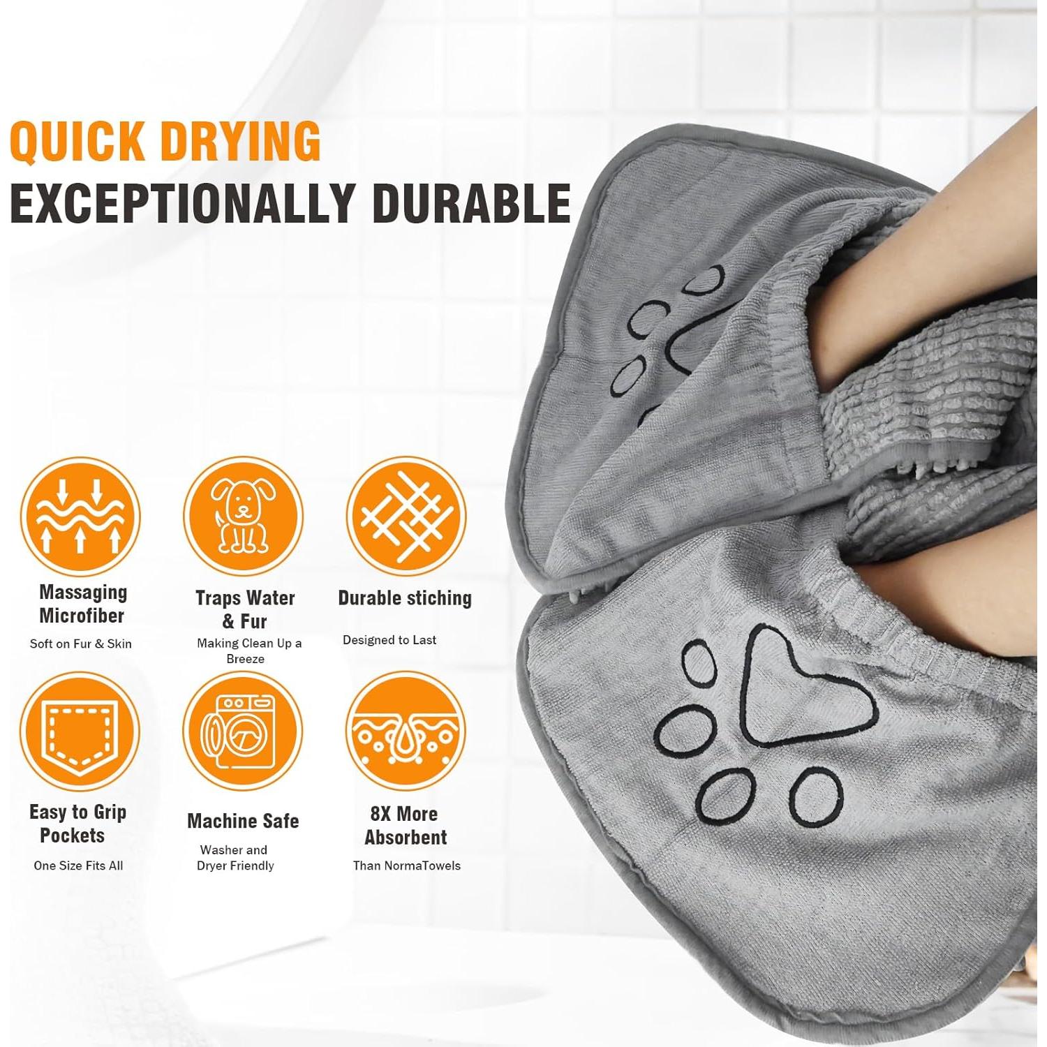 Toalla de Microfibra para Mascotas Puomue 78.74x33.02cm Gris