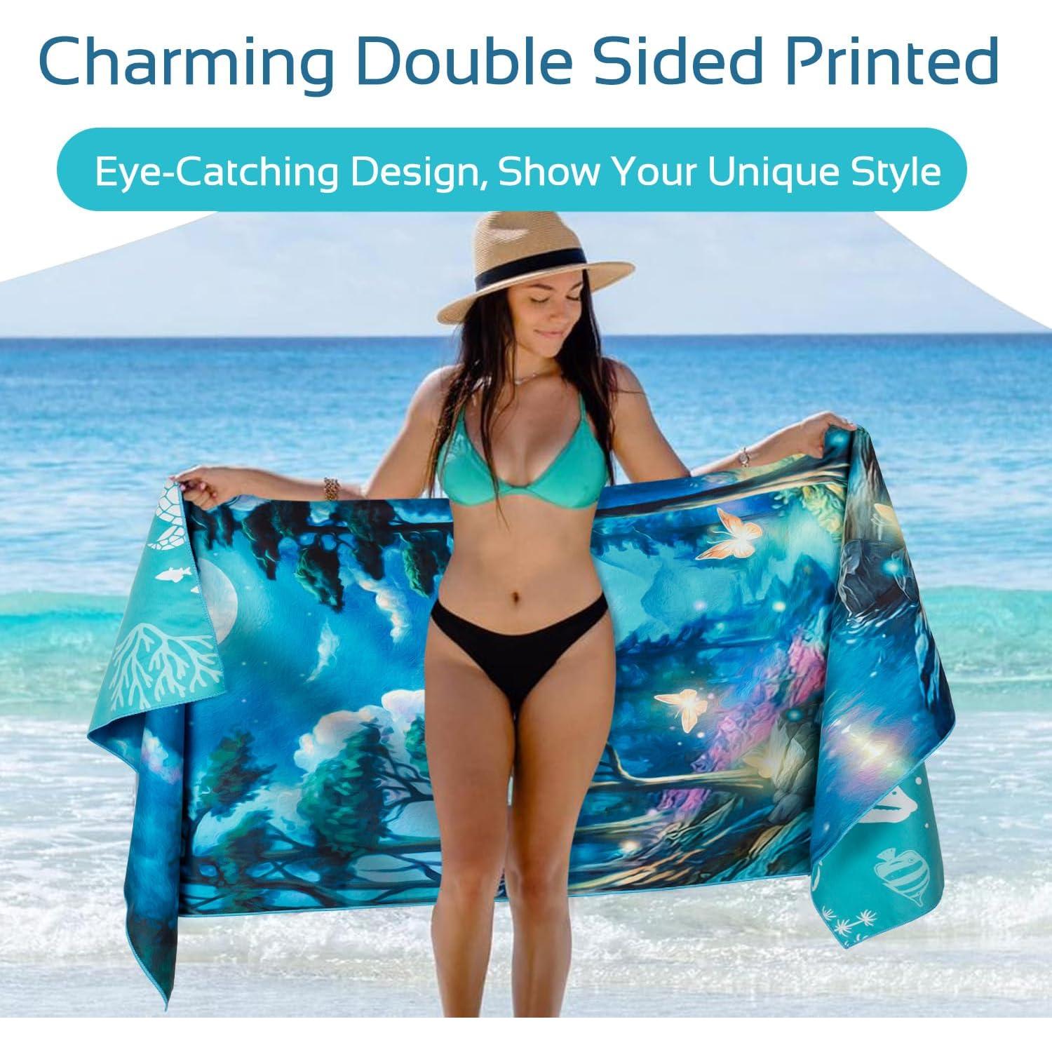 Toalla de Playa Microfibra Lokigo 2 Pack Extra Grande 182.88x81.28cm