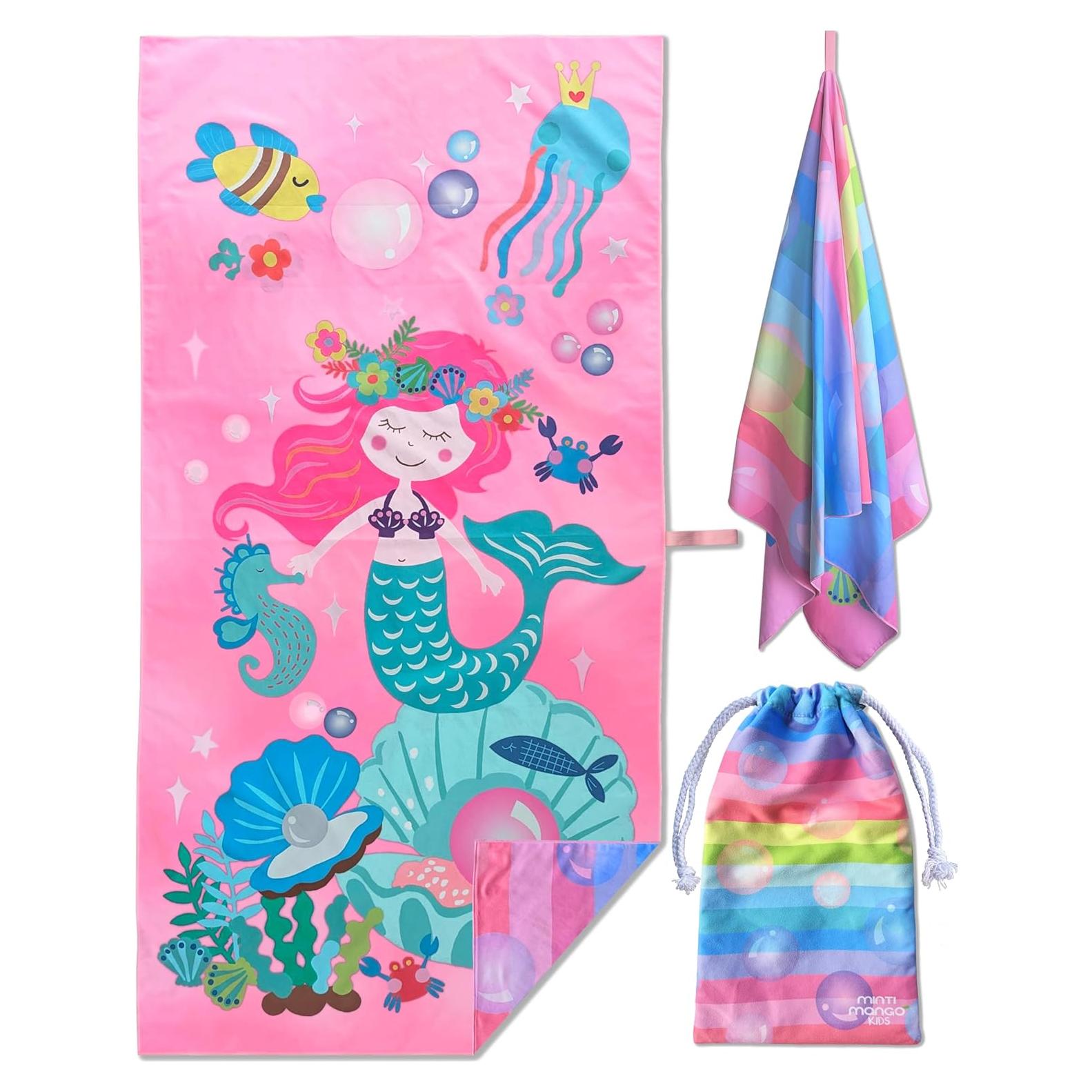 Toalla de Playa Microfibra MintiMango Sirena 152x76cm Secado Rápido