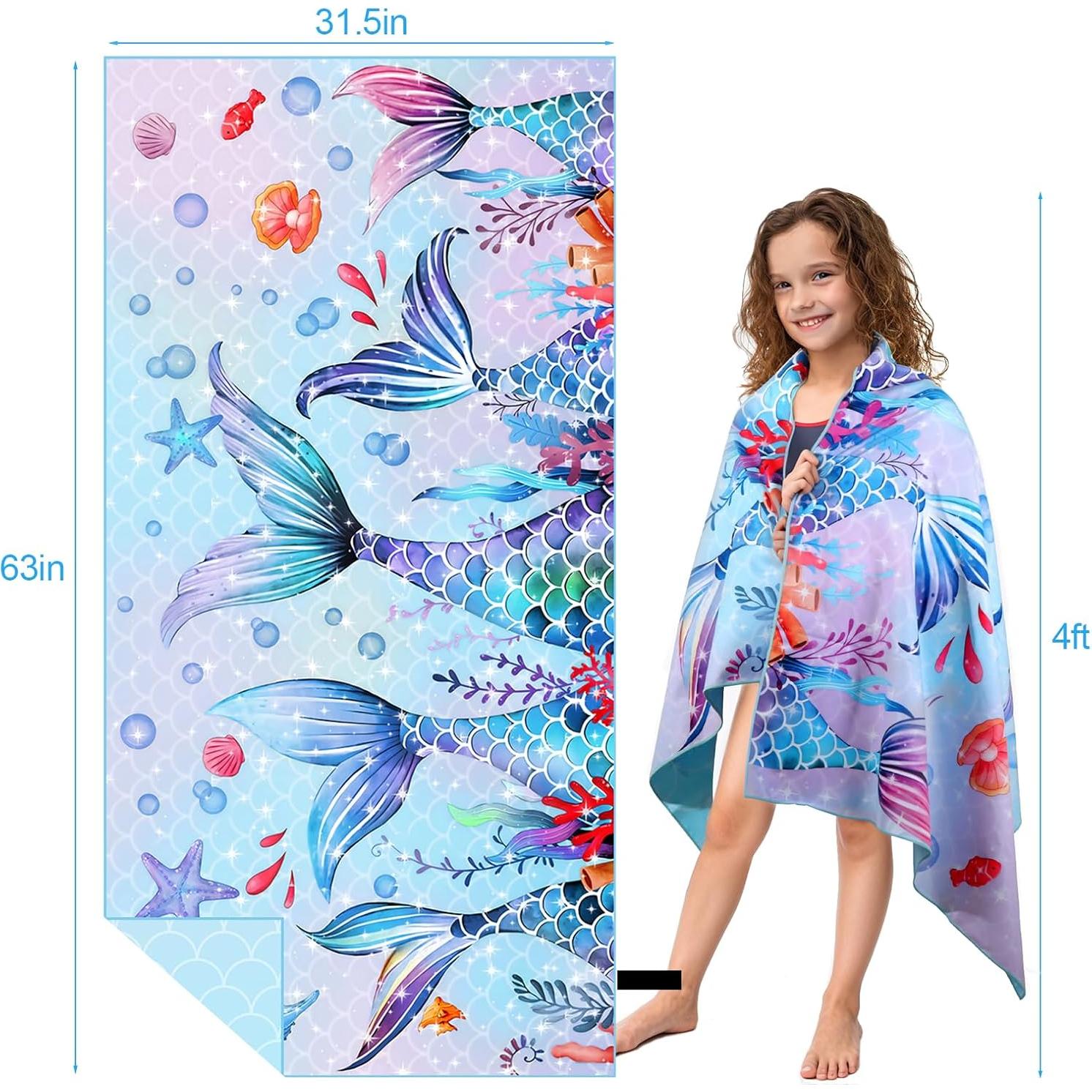 Toalla de Playa MelonBoat Sirena Microfibra 160x80 cm Secado Rápido