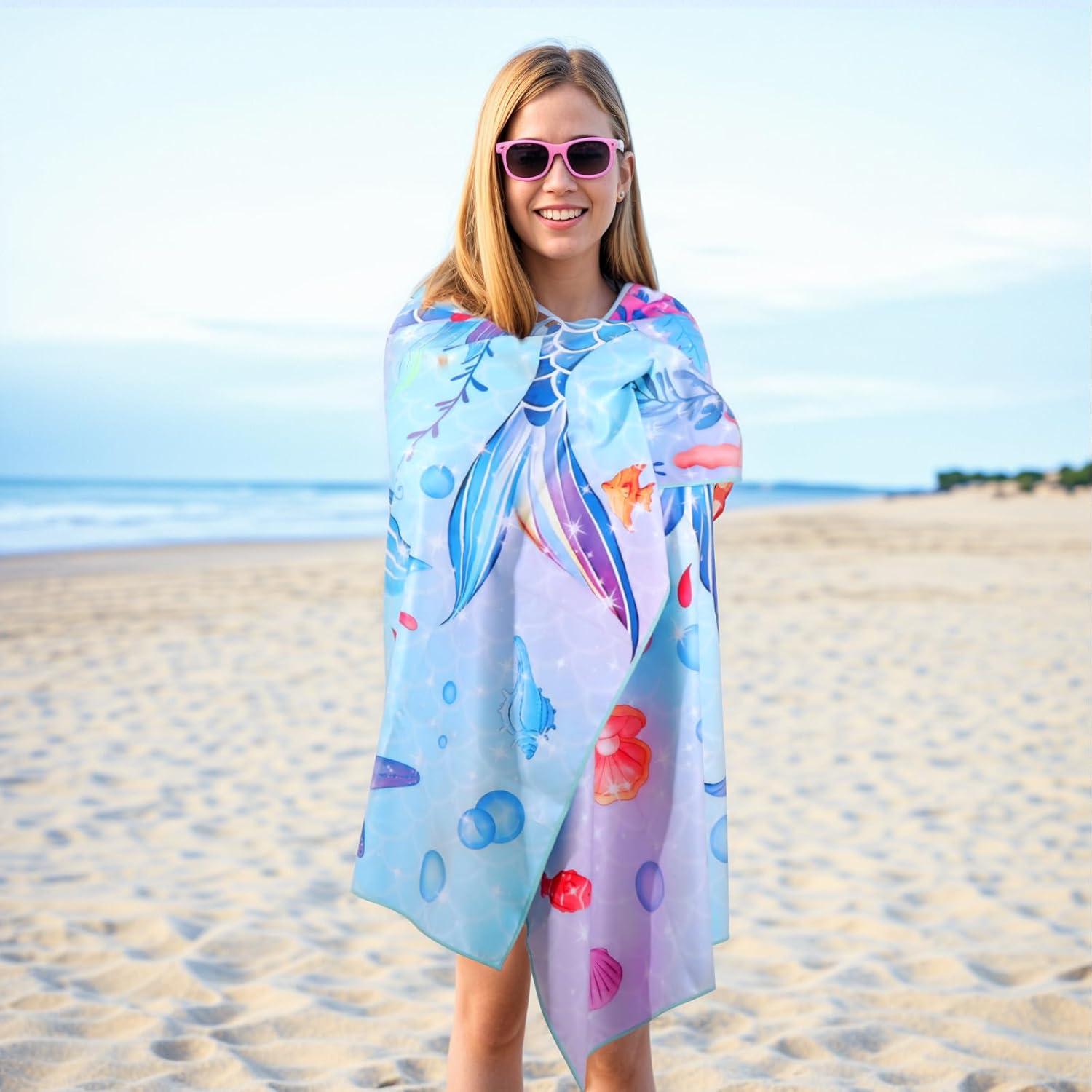Toalla de Playa MelonBoat Sirena Microfibra 160x80 cm Secado Rápido