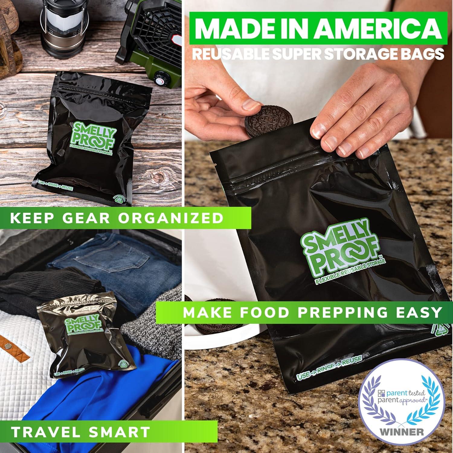 10 Bolsas Reutilizables Smelly Proof para Alimentos 28 Oz