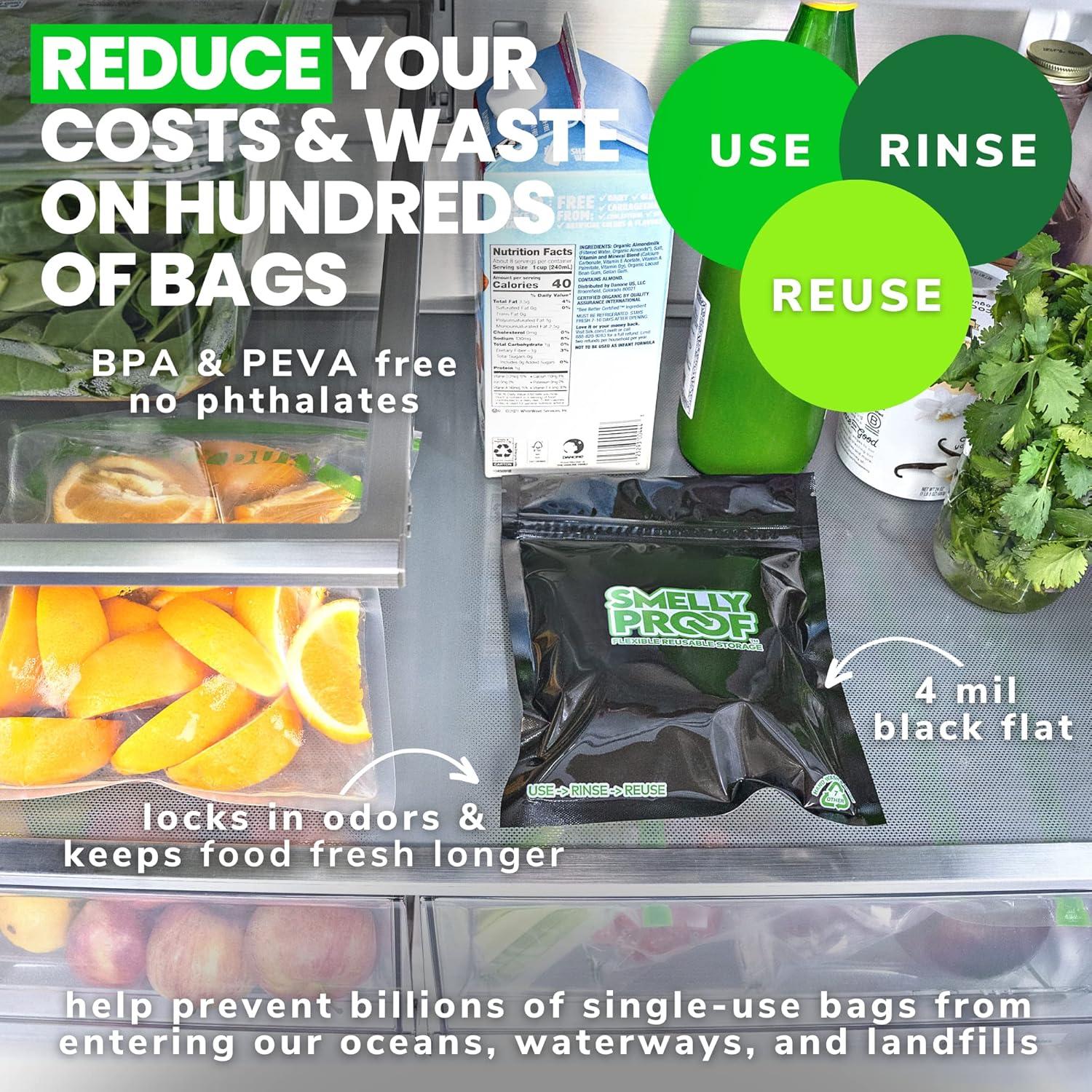 10 Bolsas Reutilizables Smelly Proof para Alimentos 28 Oz