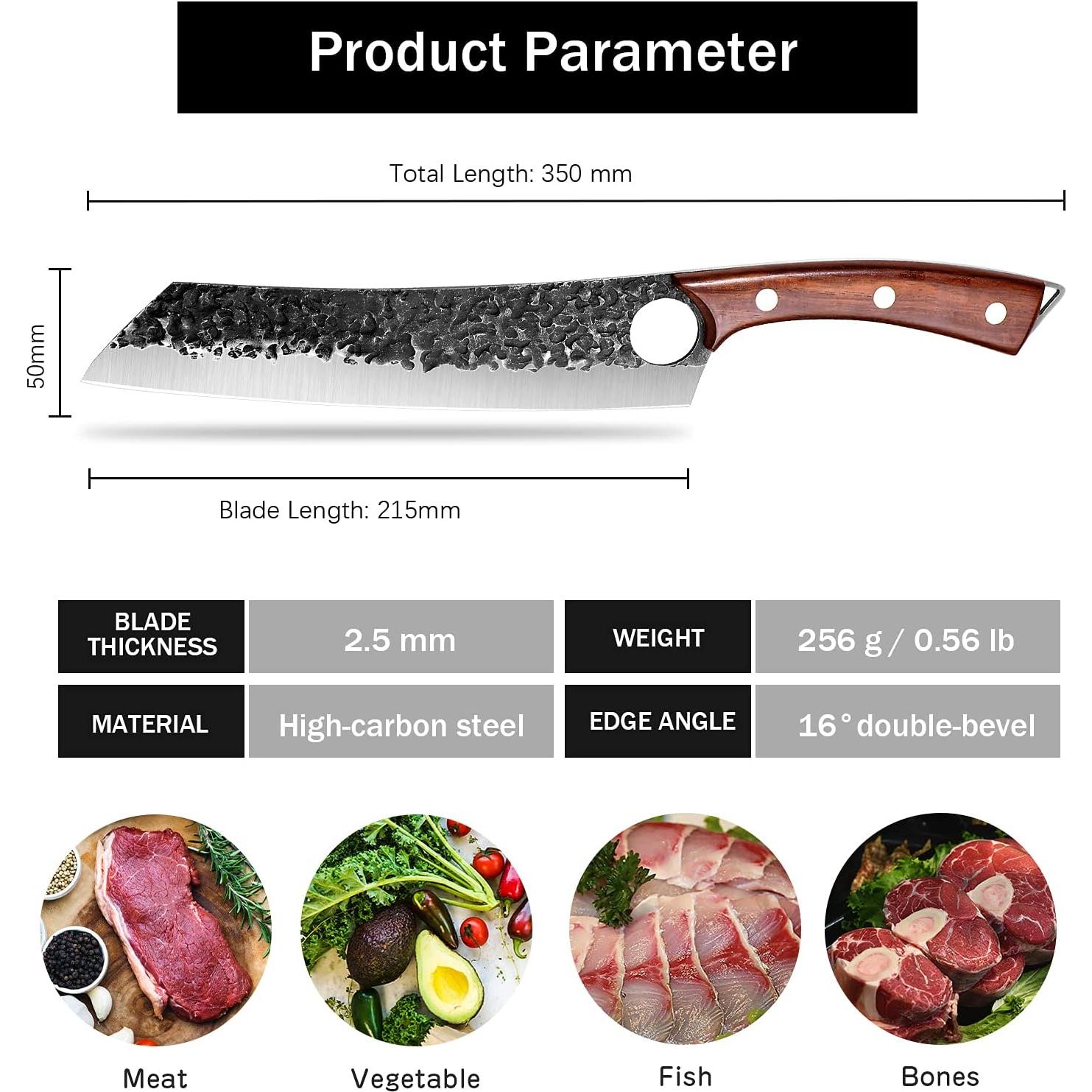 Cuchillo de Chef Dragón Púrpura 21.6 cm Acero Alto Carbono