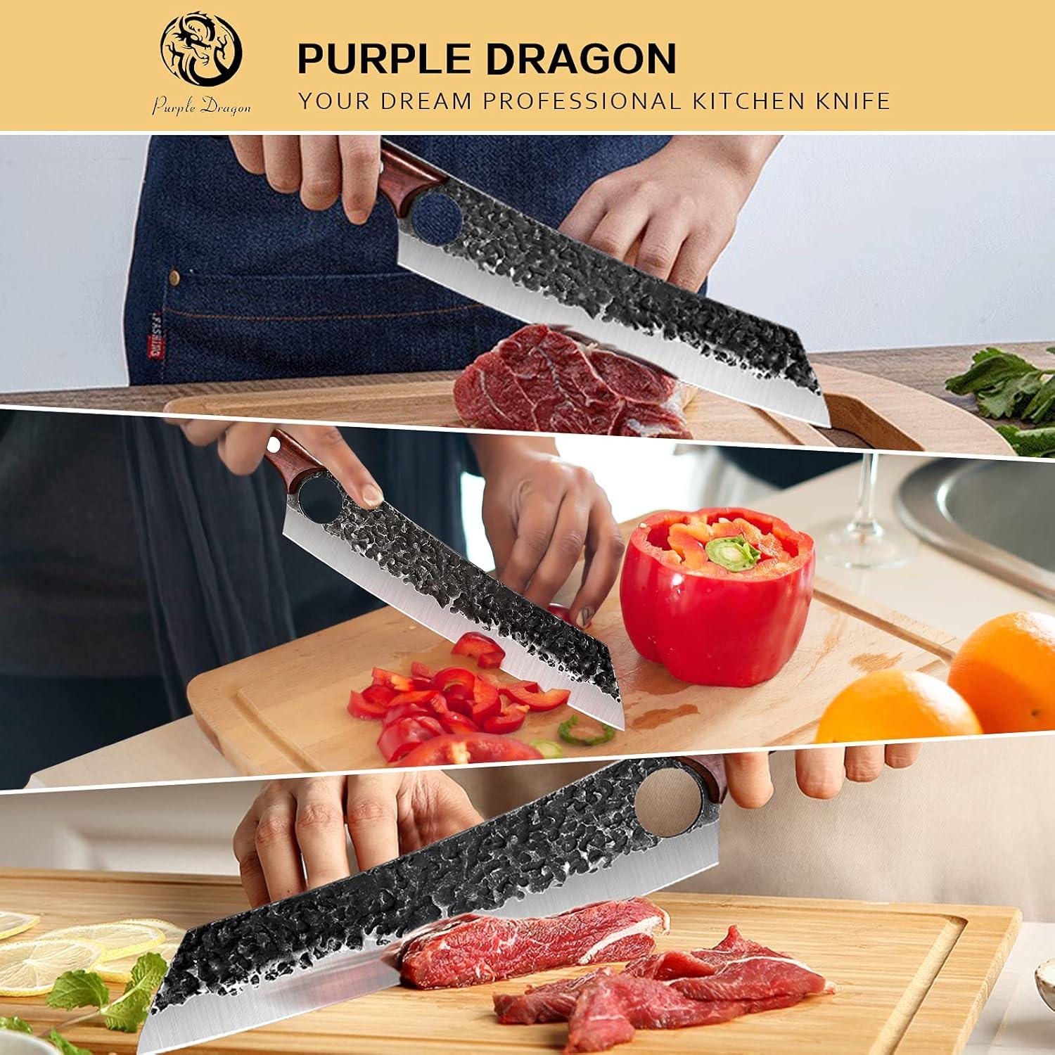 Cuchillo de Chef Dragón Púrpura 21.6 cm Acero Alto Carbono