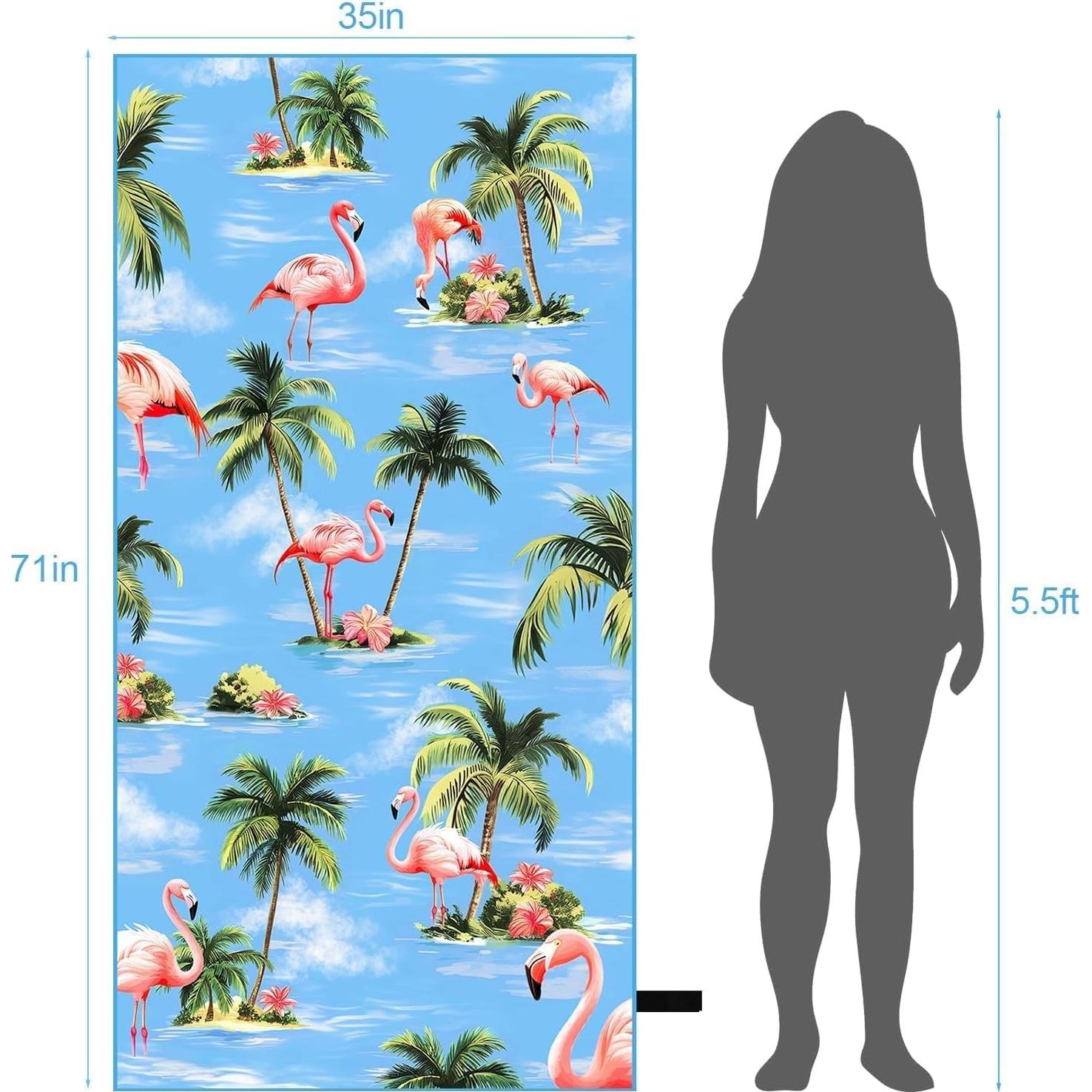 Toalla de Playa Microfibra MelonBoat 180x89cm Flamencos