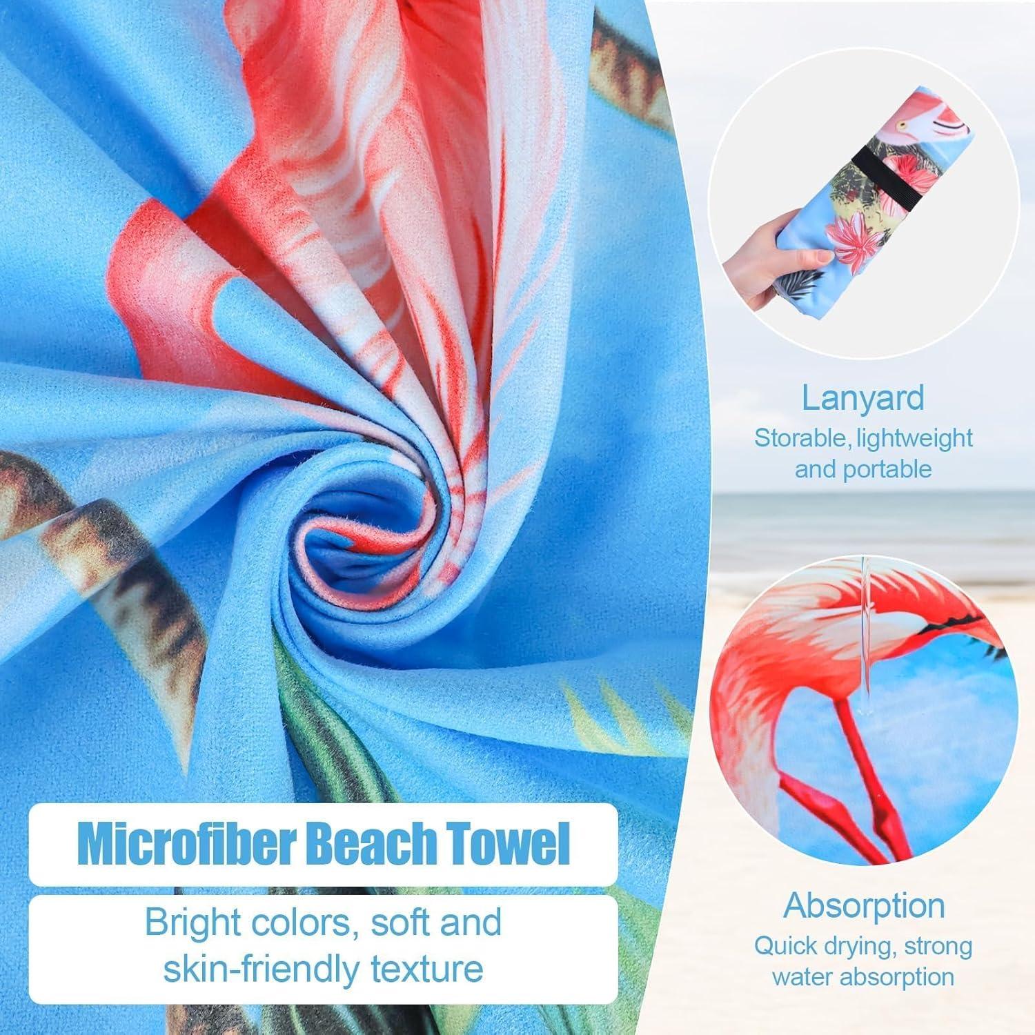 Toalla de Playa Microfibra MelonBoat 180x89cm Flamencos