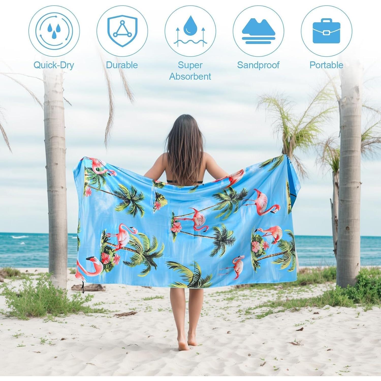 Toalla de Playa Microfibra MelonBoat 180x89cm Flamencos