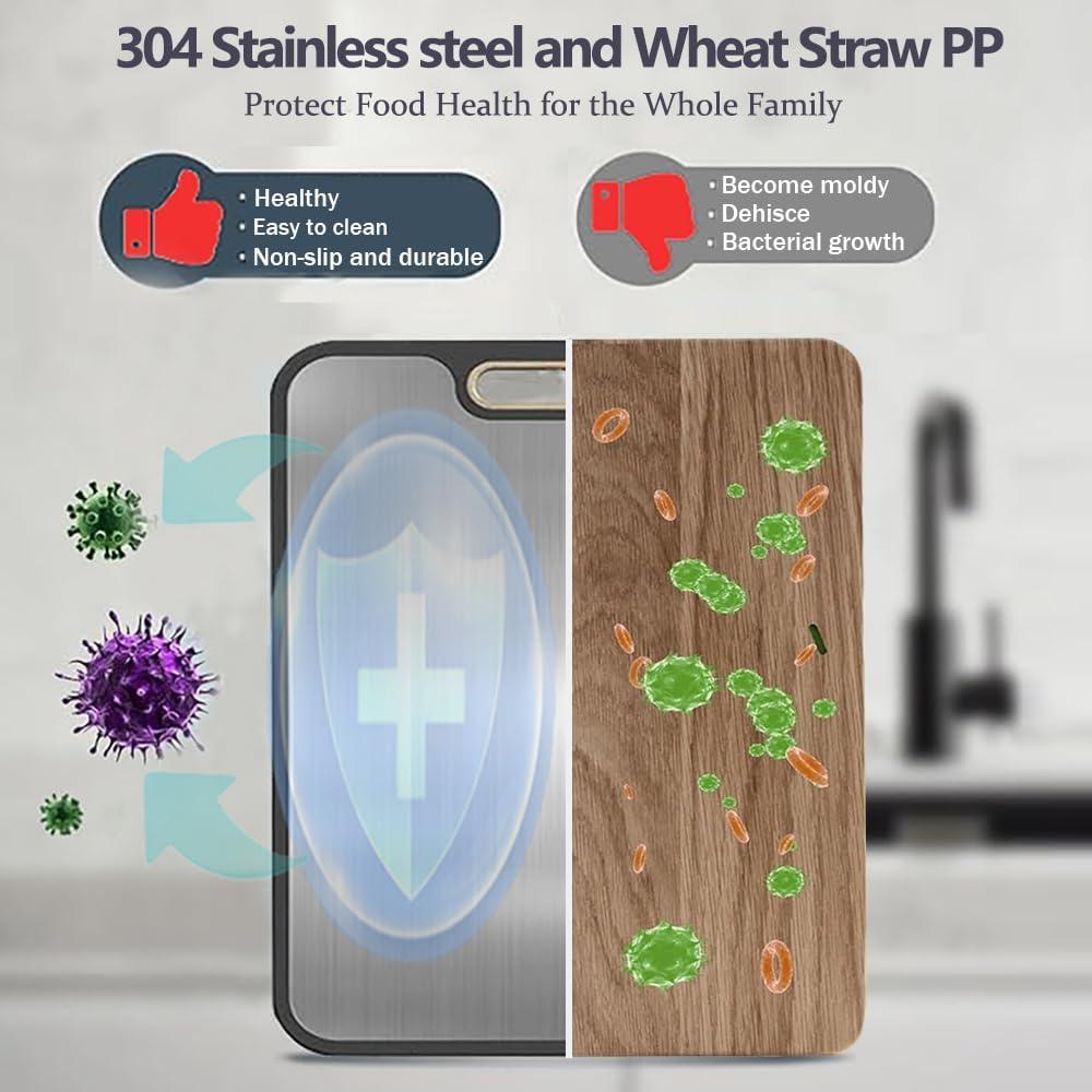 Tabla de Cortar Doble Cara Tonjefor Acero Inoxidable 40.6x27.9 cm