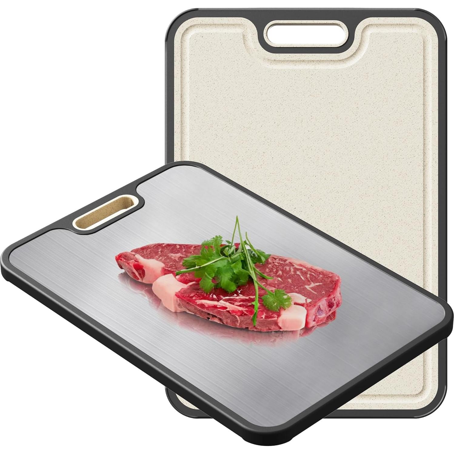 Tabla de Cortar Doble Cara Tonjefor Acero Inoxidable 40.6x27.9 cm