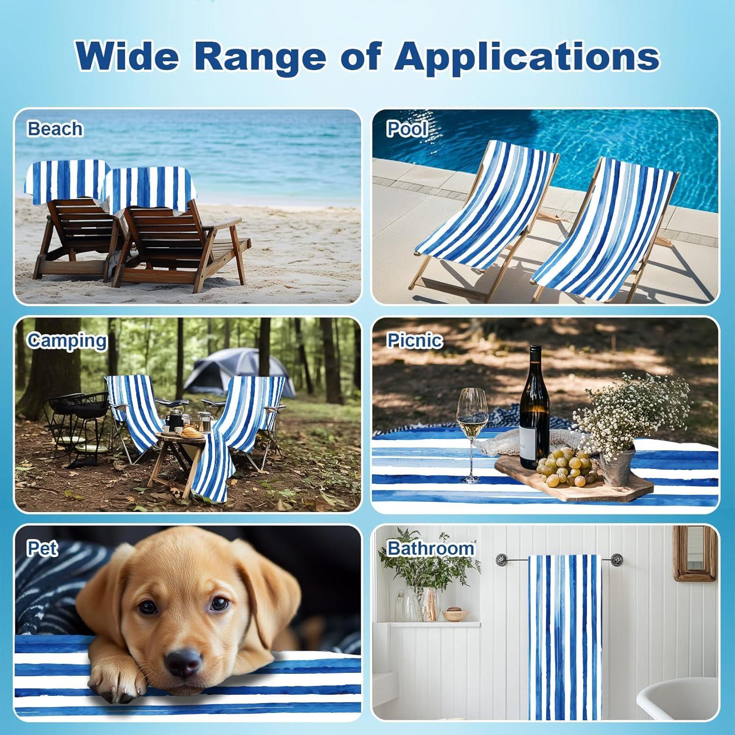 Toalla de Playa ROLJZTY Microfibra 152x76 cm Secado Rápido