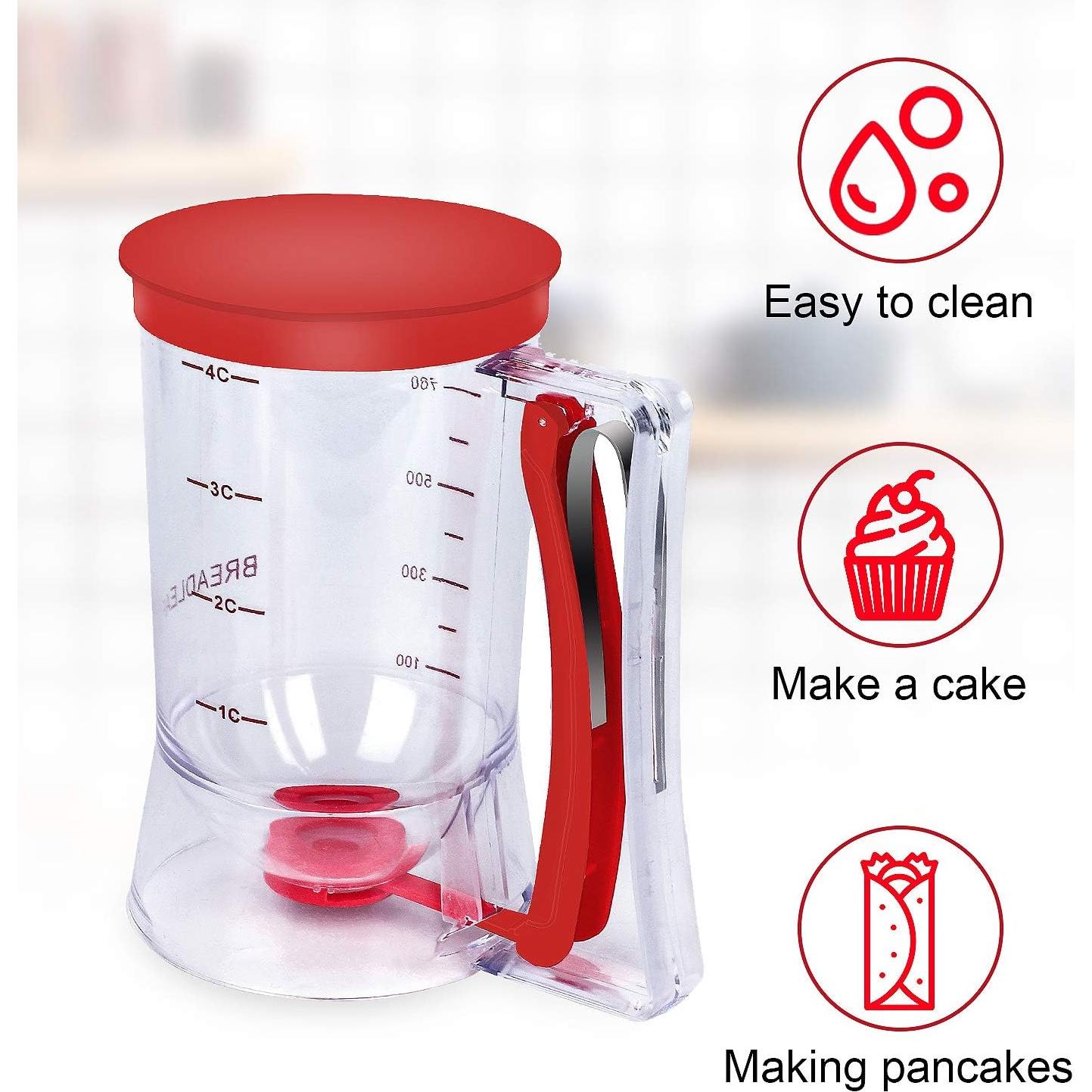 Dispensador de Masa para Pancakes BBSTARZ 900ml Rojo