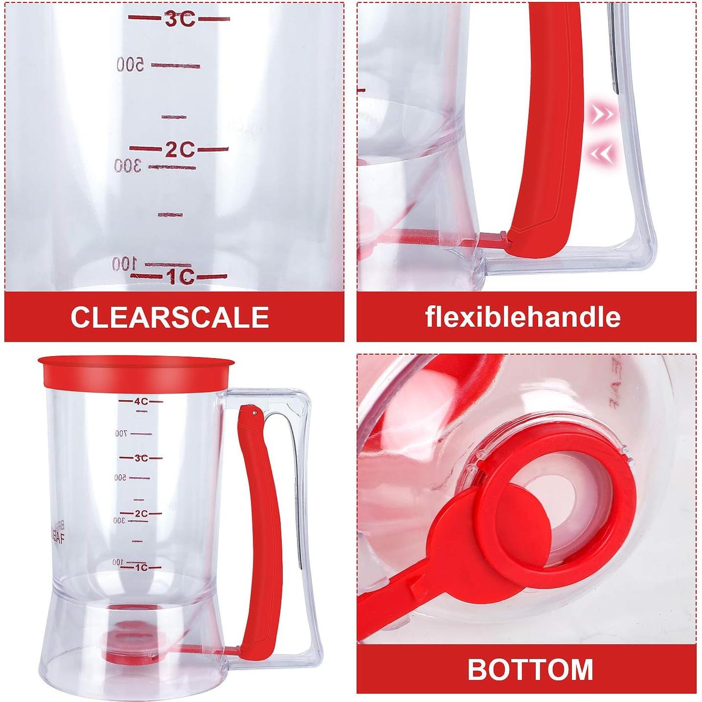 Dispensador de Masa para Pancakes BBSTARZ 900ml Rojo