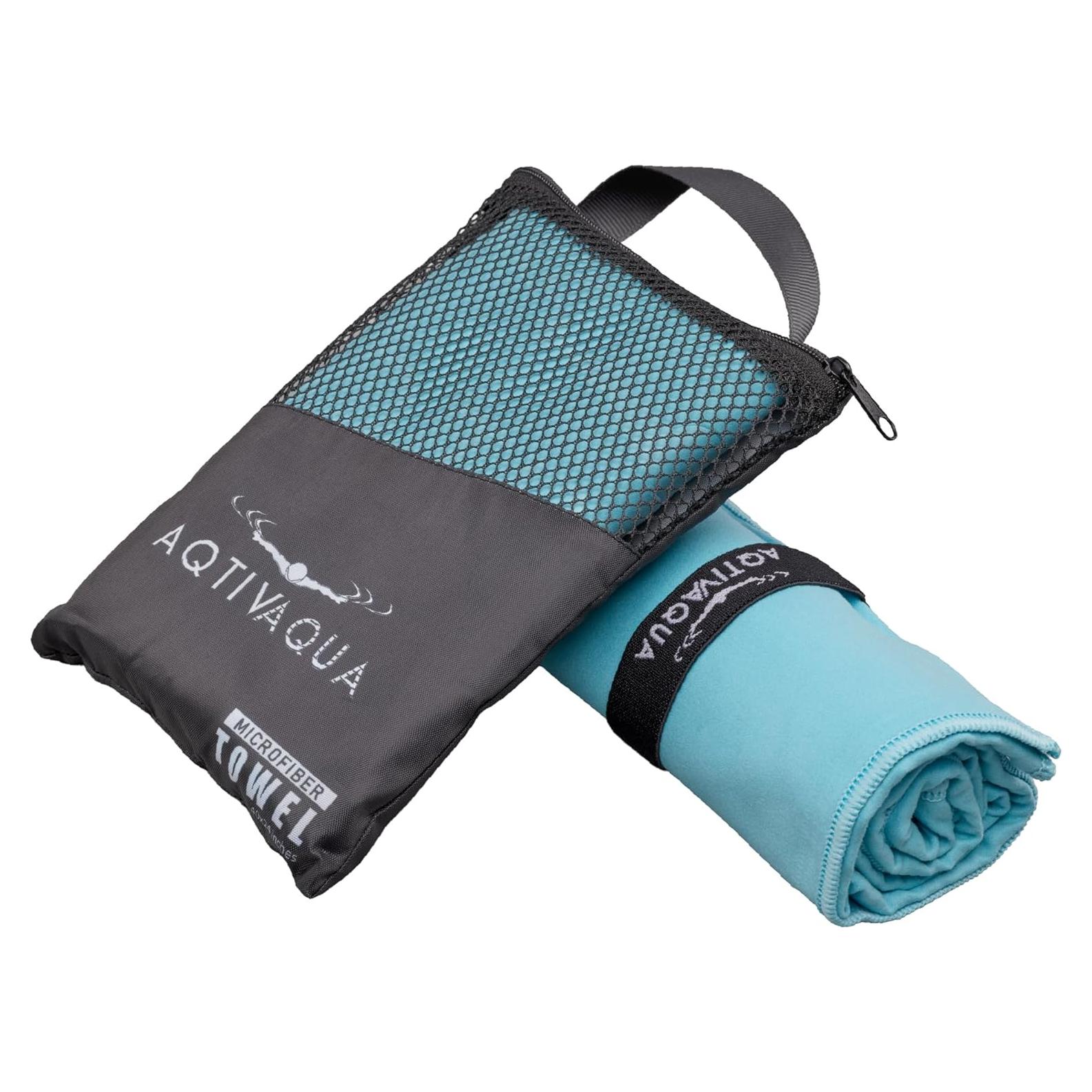 Toalla de Secado Rápido AqtivAqua Azul 61x102 cm Microfibra