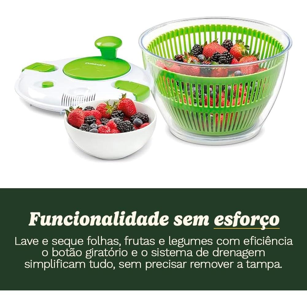 Ensaladera Cuisinart 5qt - Lavar y Secar Verduras y Frutas