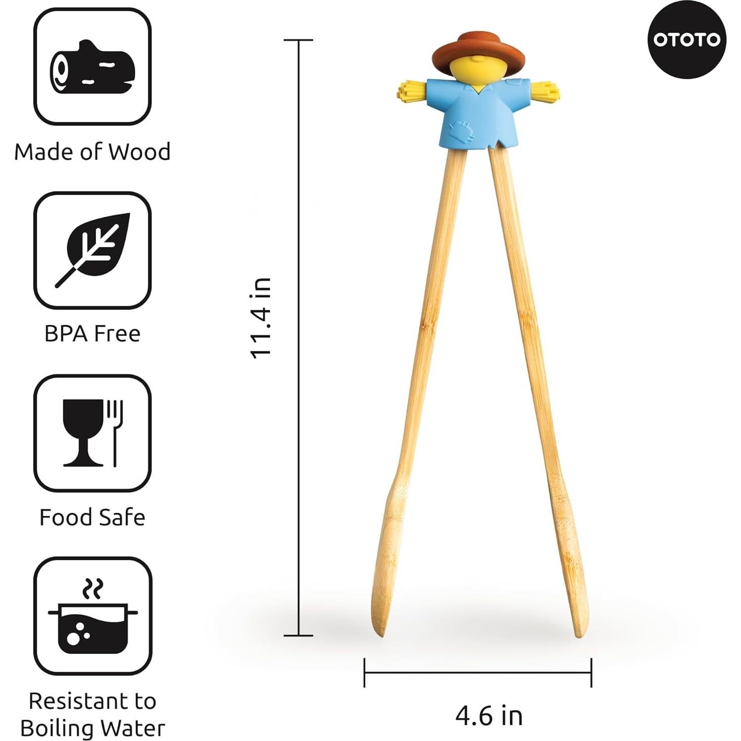 Tenazas para Ensalada OTOTO Sal - Madera y Silicona Azul
