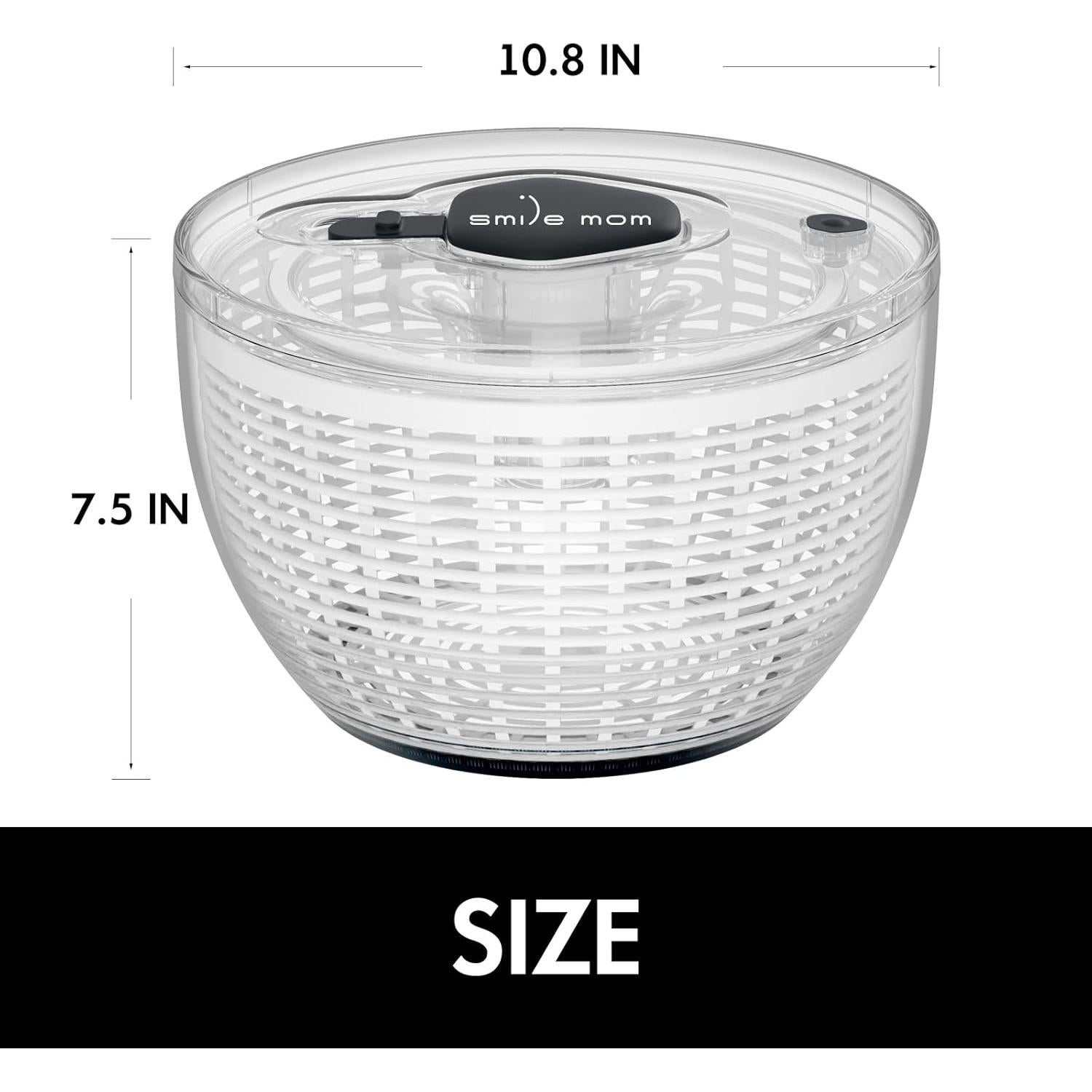 Centrifugadora de ensaladas Sonrisa Mamá 6.3 Qt blanca