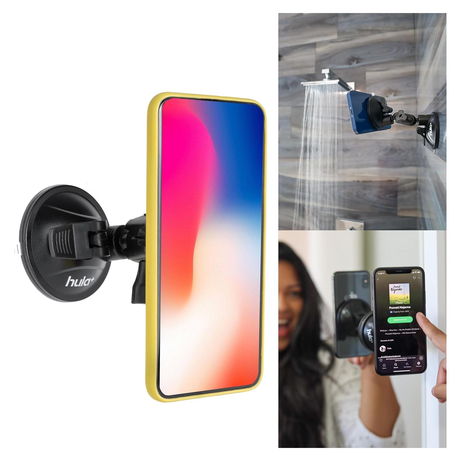 Soporte para teléfono hula+ Mini ajustable negro para ducha