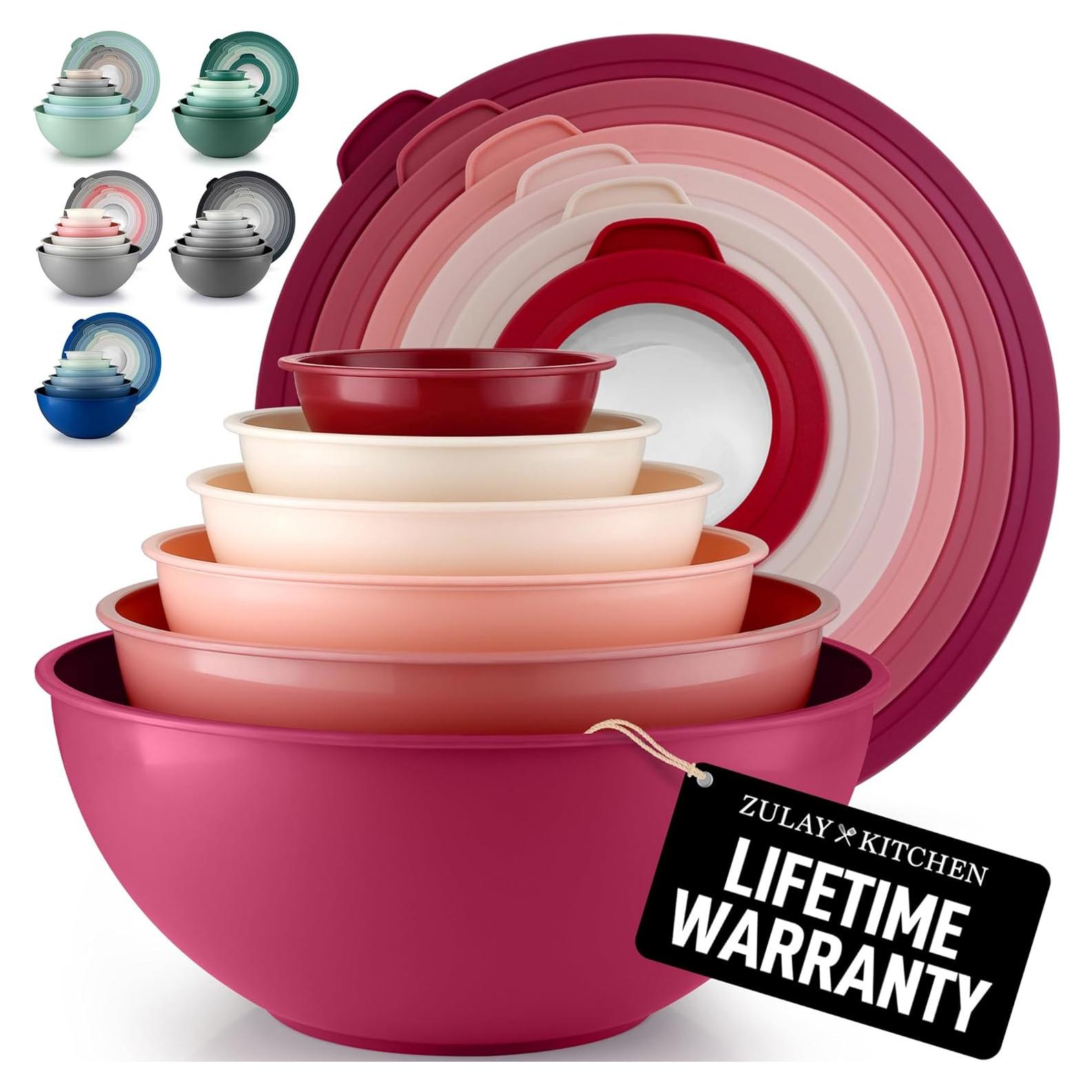 Juego de 12 Tazones de Mezcla Zulay Kitchen con Tapas 5.50 L