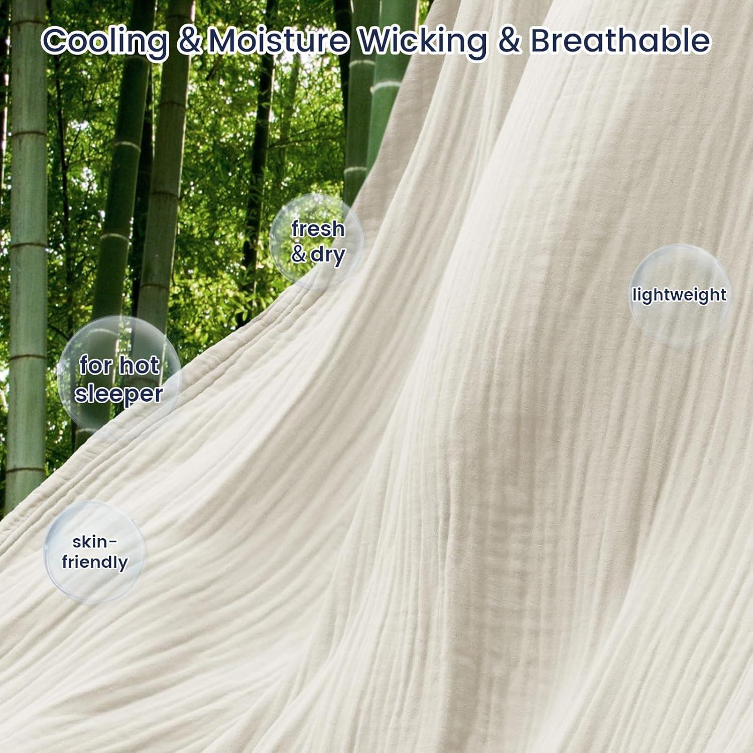 Manta de Muselina PHF Cooling Queen 228.6x228.6cm Viscosa Bambú