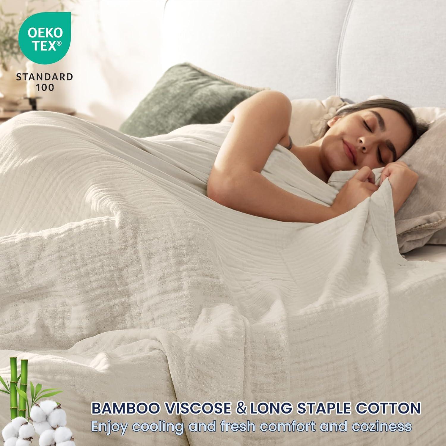 Manta de Muselina PHF Cooling Queen 228.6x228.6cm Viscosa Bambú