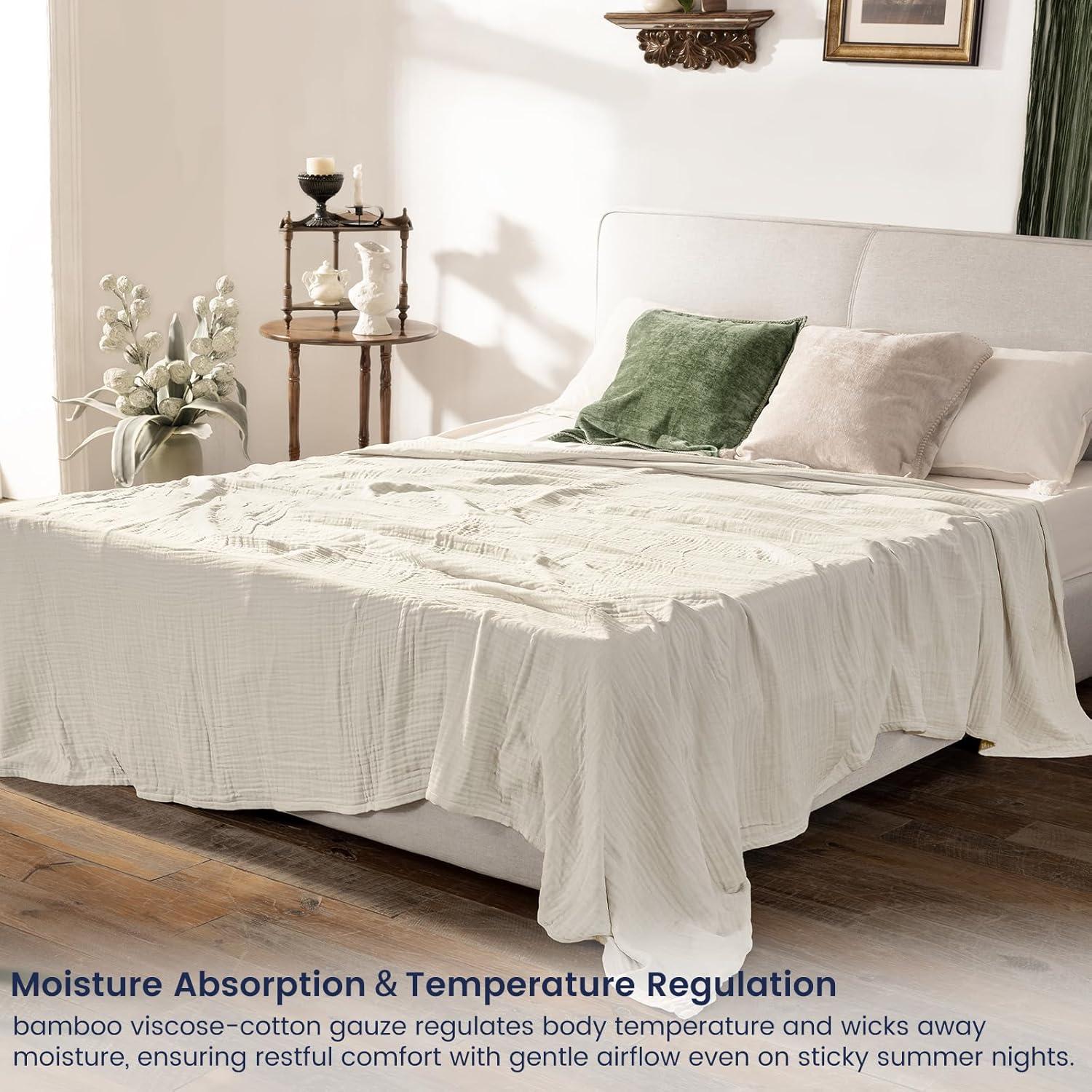 Manta de Muselina PHF Cooling Queen 228.6x228.6cm Viscosa Bambú