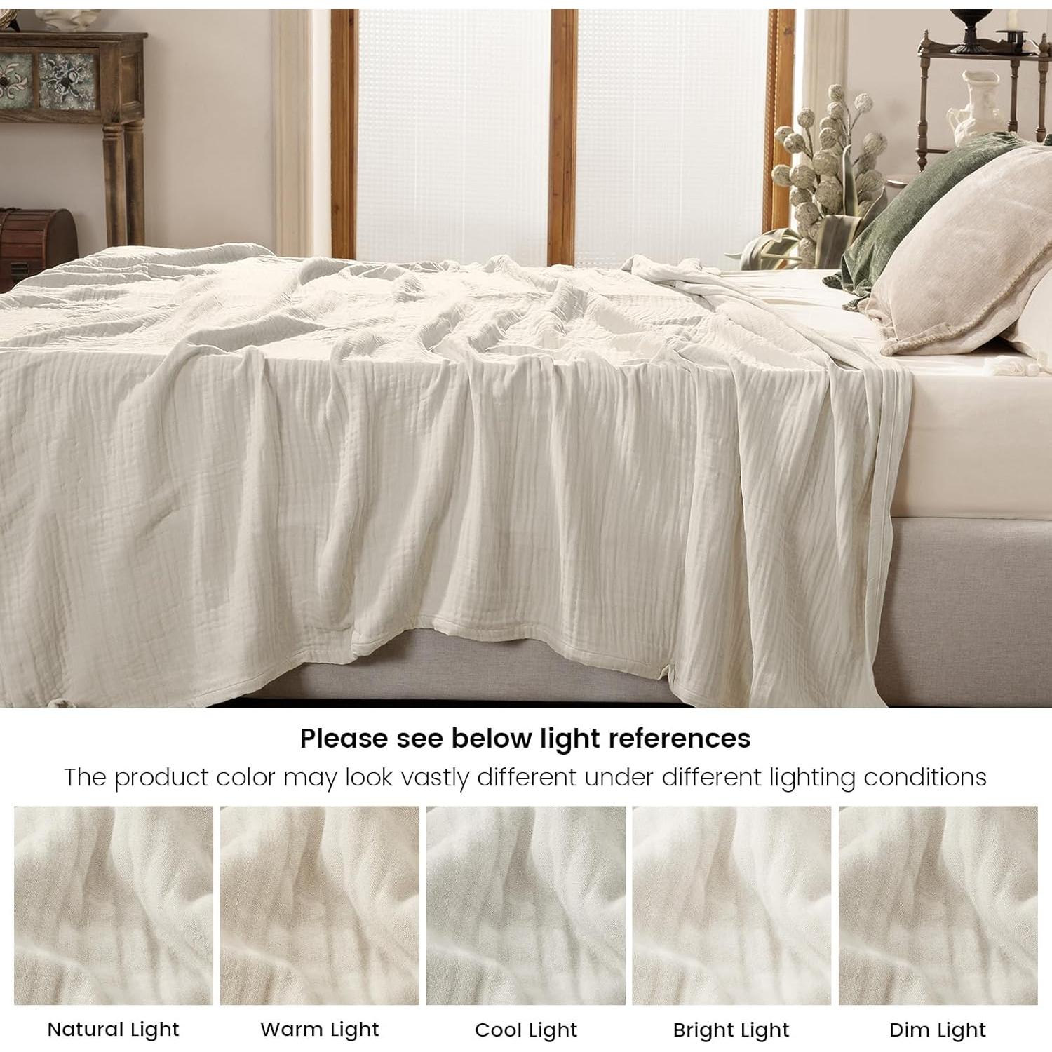 Manta de Muselina PHF Cooling Queen 228.6x228.6cm Viscosa Bambú