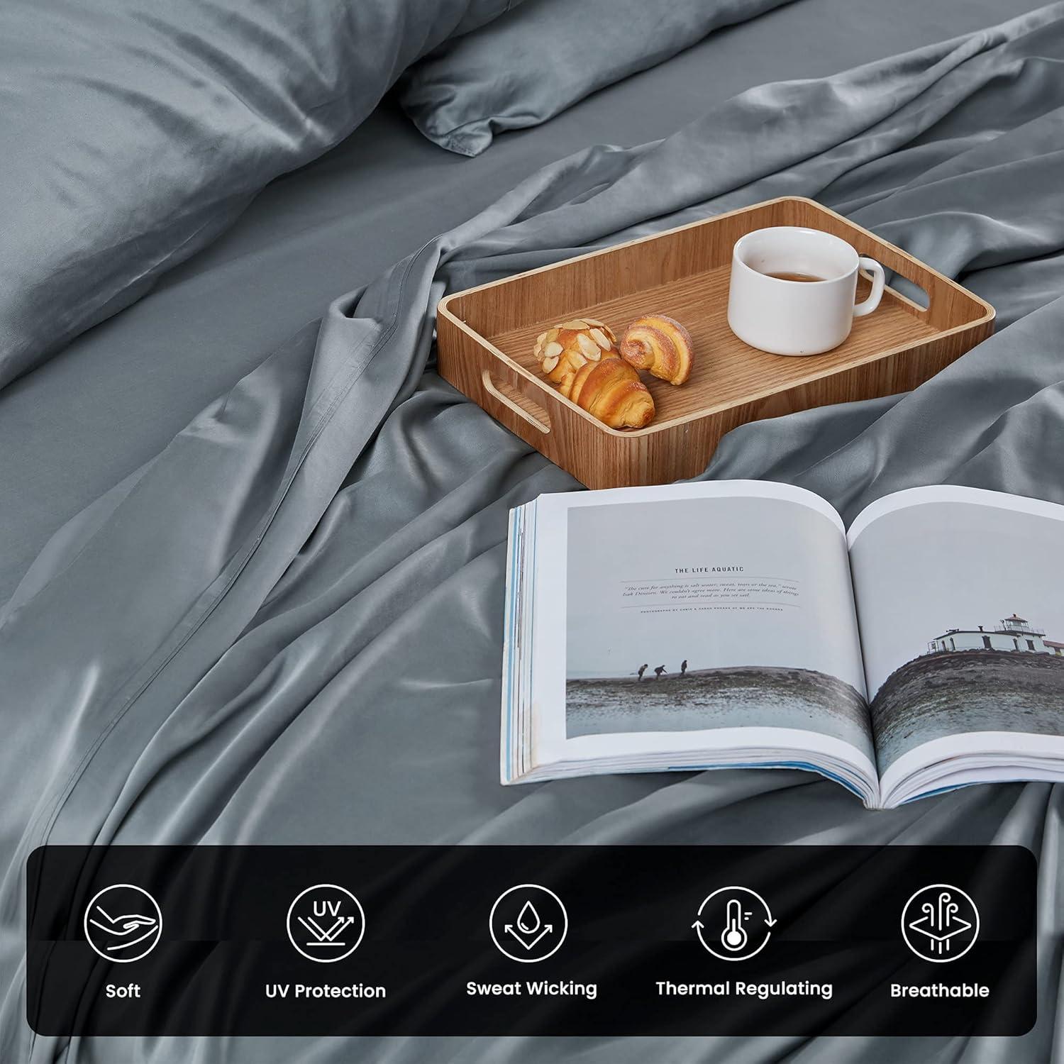 Juego de Sábanas Rey SLEEP ZONE 100% Viscosa Bambú Gris