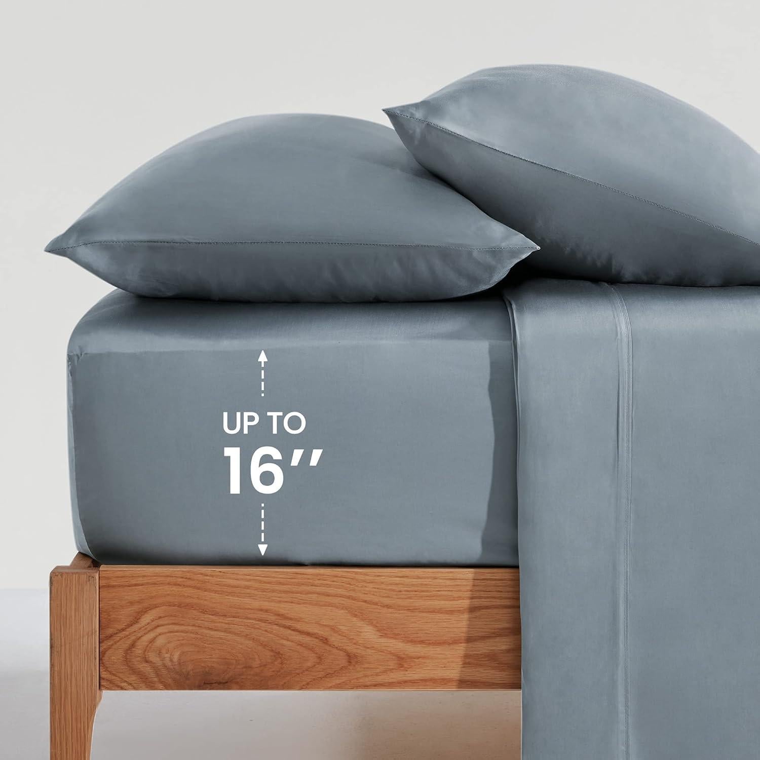 Juego de Sábanas Rey SLEEP ZONE 100% Viscosa Bambú Gris