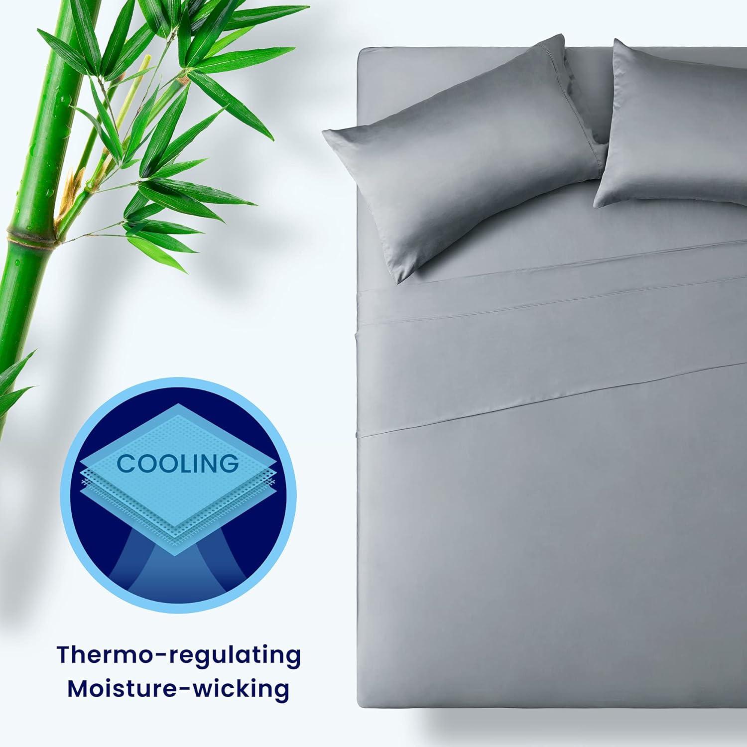 Juego de Sábanas Rey SLEEP ZONE 100% Viscosa Bambú Gris