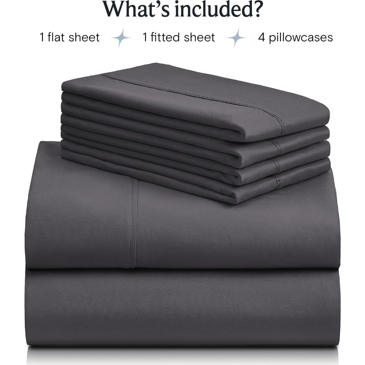 Juego de Sábanas LuxClub 4 Piezas Reina Microfibra Gris