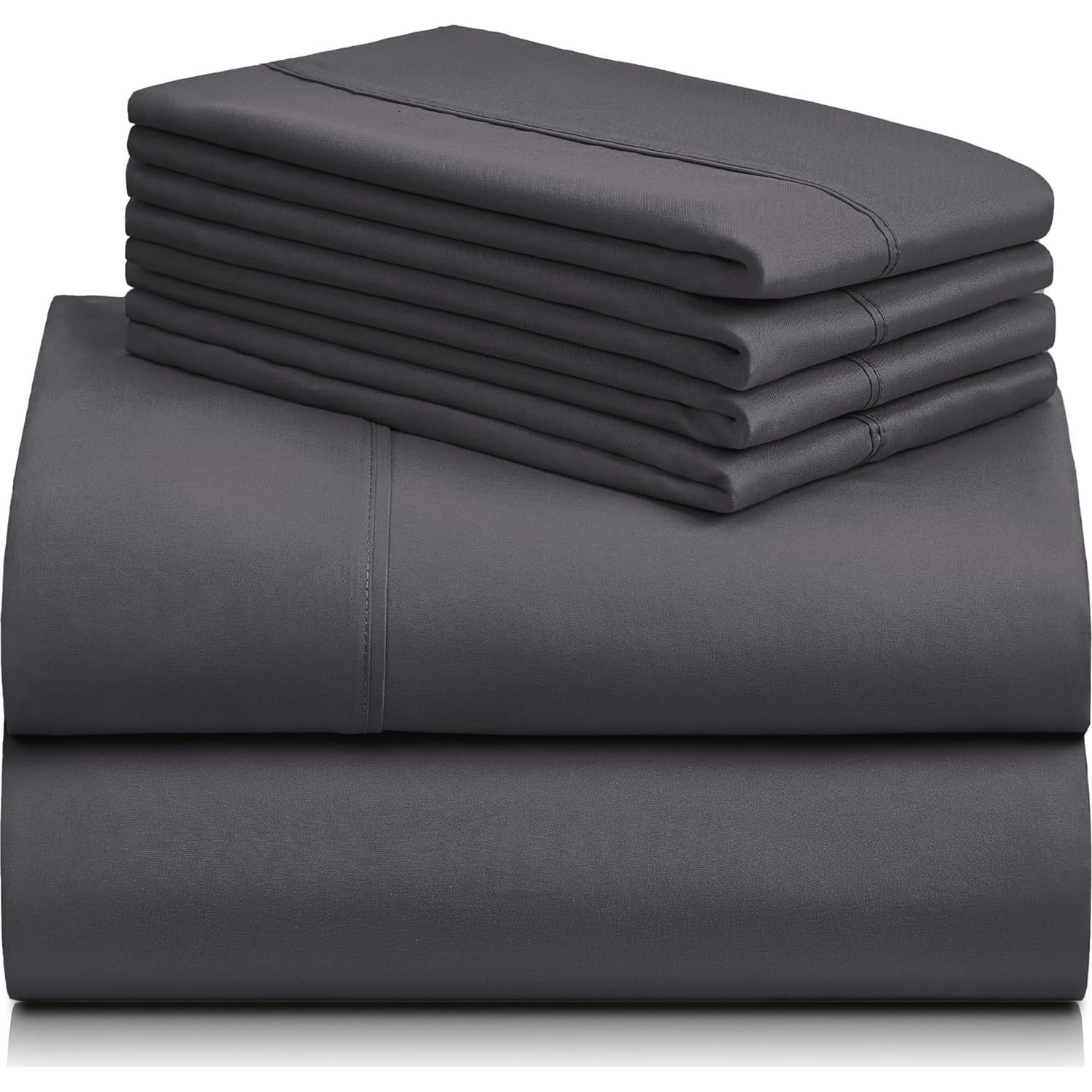 Juego de Sábanas LuxClub 4 Piezas Reina Microfibra Gris