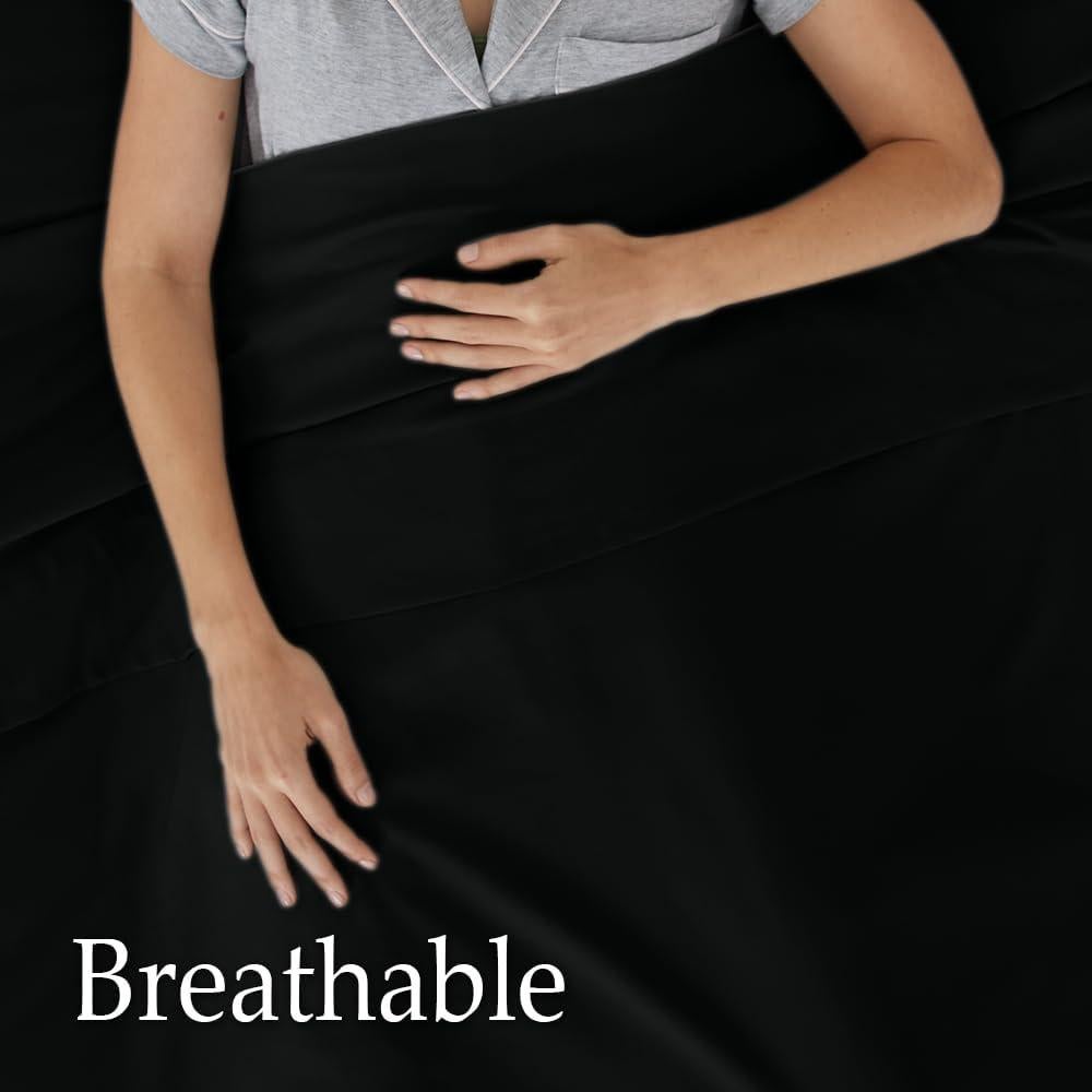 Conjunto de Sábanas Completo lalaLOOM Microfibra 4 Piezas Negro