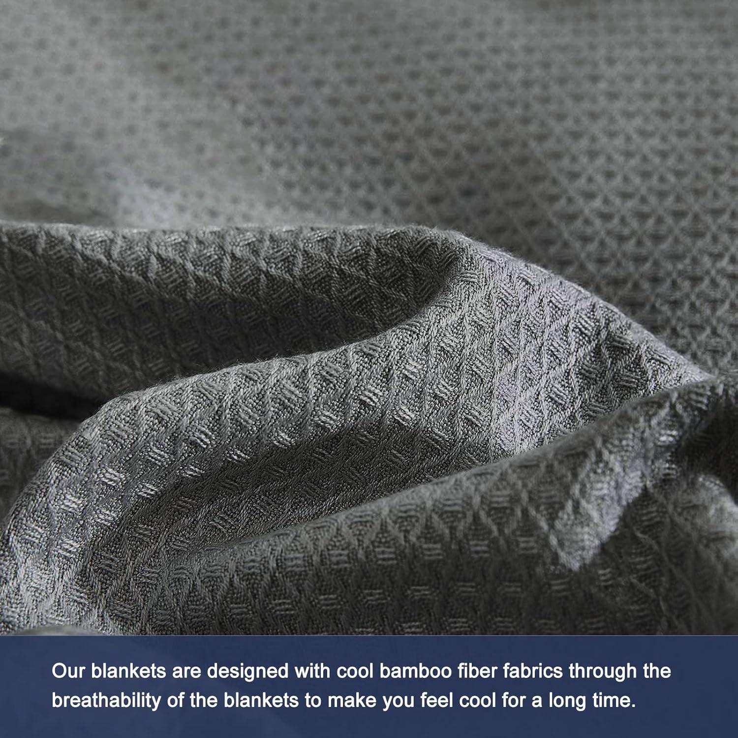 Manta Enfriadora DANGTOP 200x230 cm Rayón Bambú Gris Oscuro