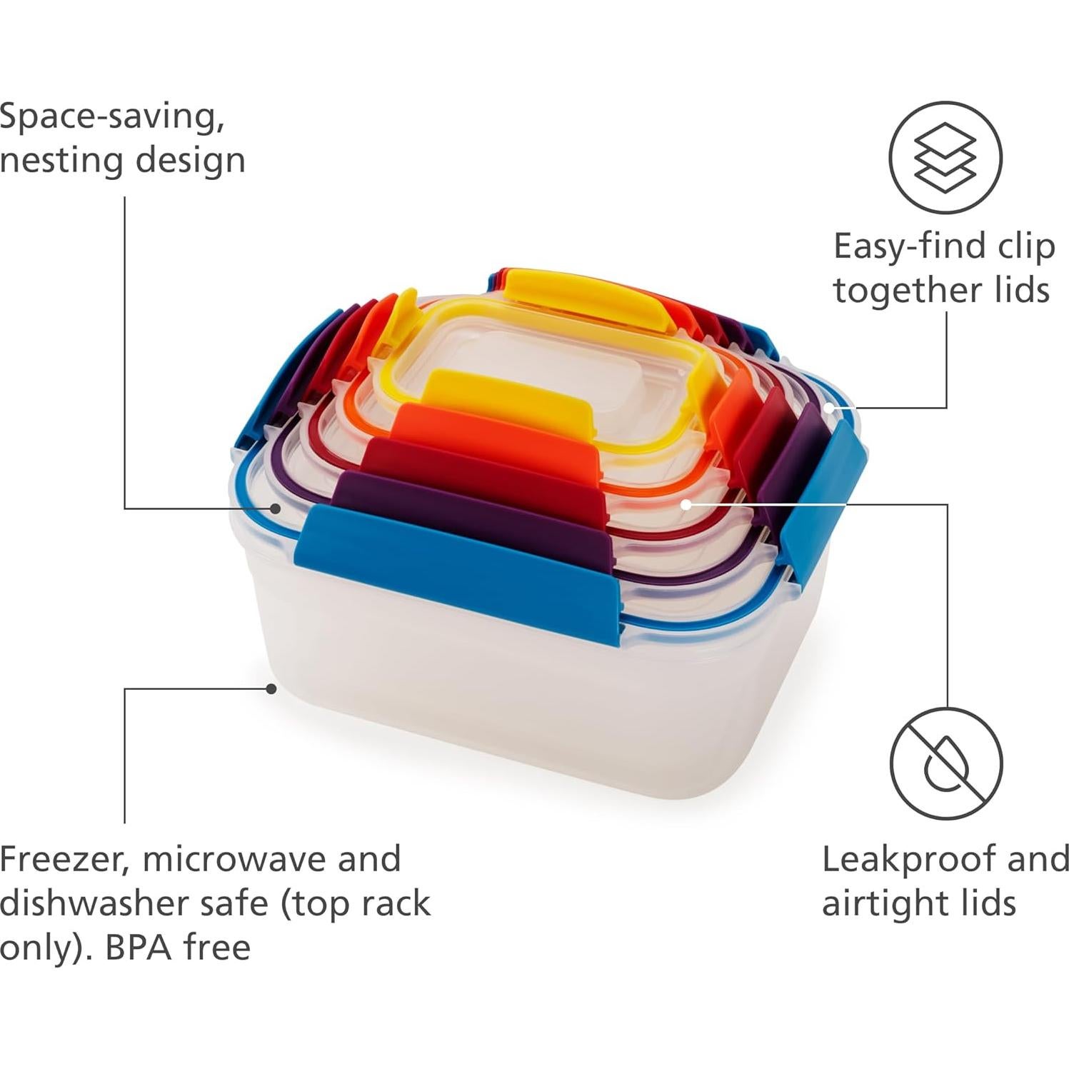 Conjunto de Contenedores de Almacenamiento Joseph Joseph 10 Piezas