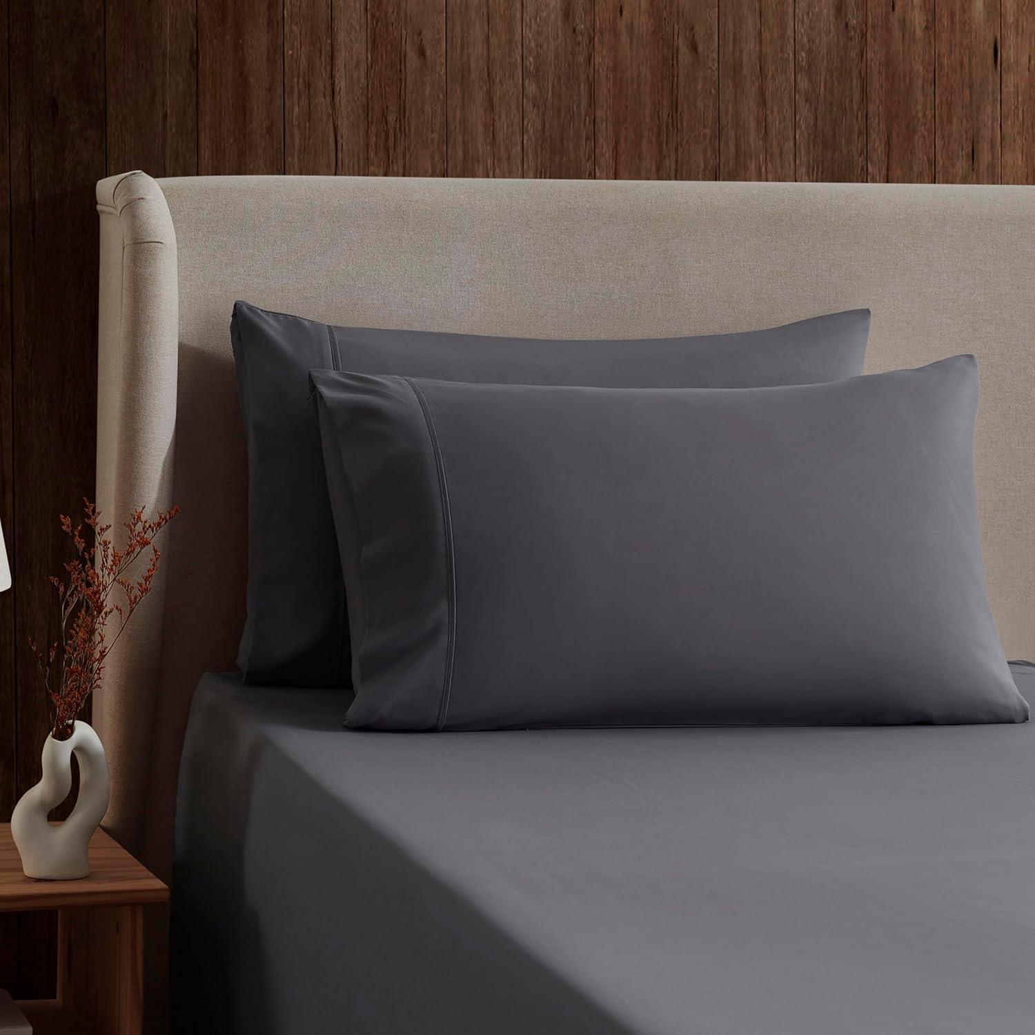 Juego de Sábanas Nestl Corta Queen Microfibra 1800 4 Piezas Gris