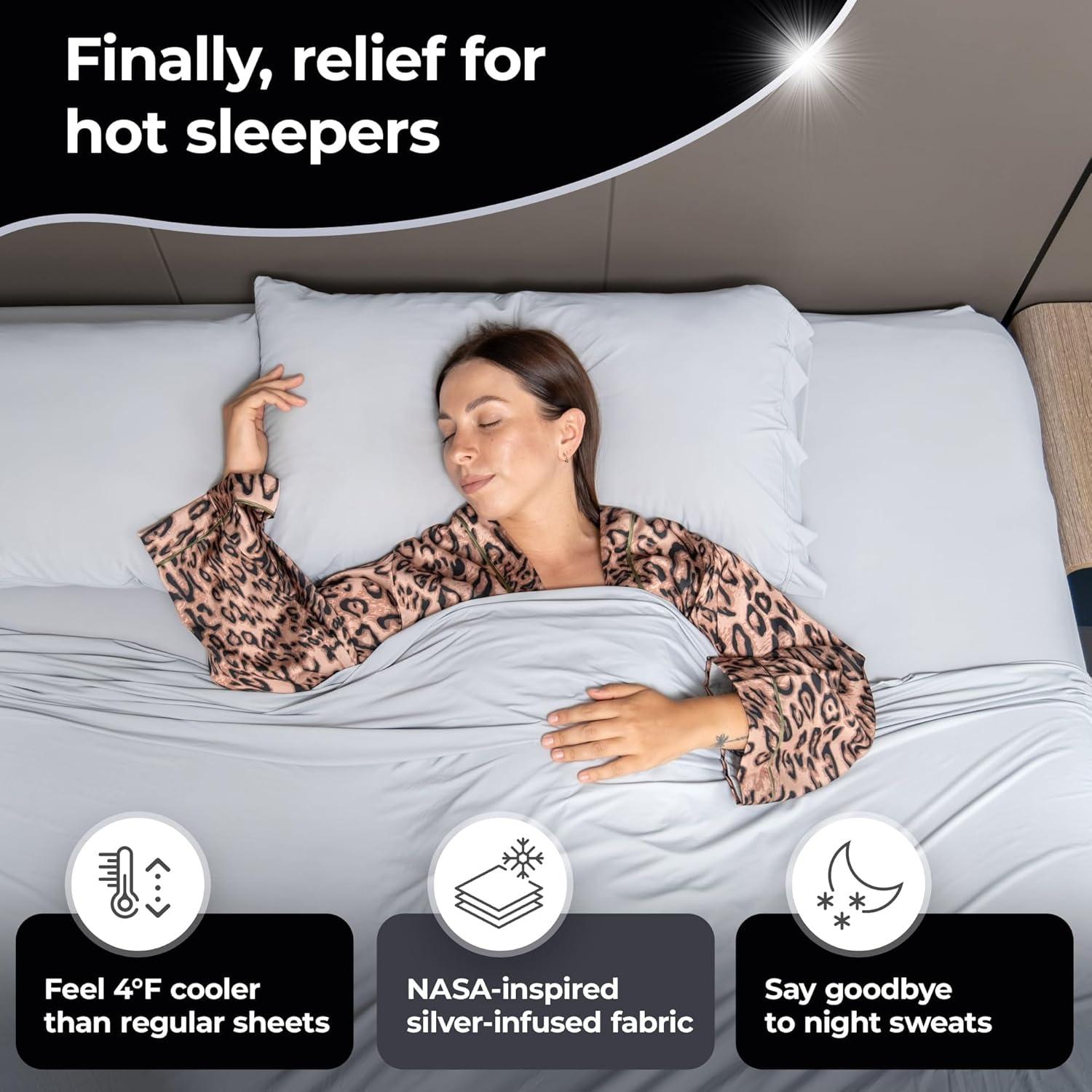 Juego de Sábanas Completo Silvery Restcool™ - Tejido Autoclimatizante