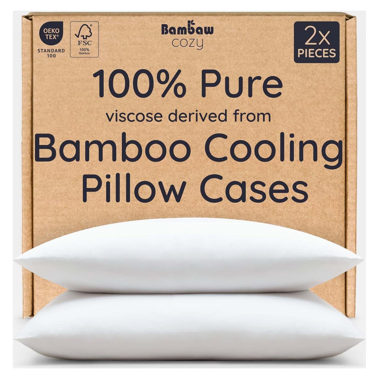 Juego de 2 Fundas de Almohada Queen Bambaw 100% Viscosa Refrigerantes