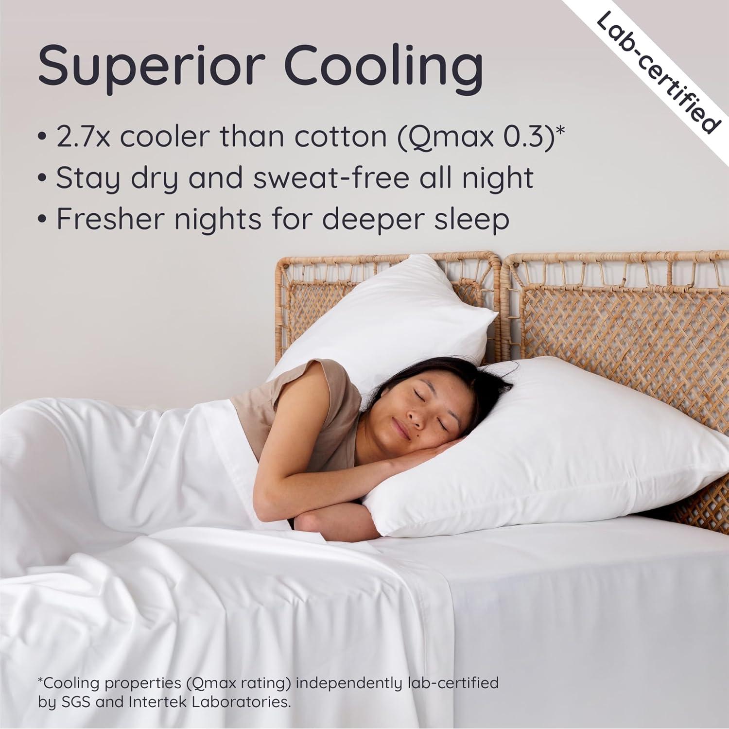 Juego de 2 Fundas de Almohada Queen Bambaw 100% Viscosa Refrigerantes