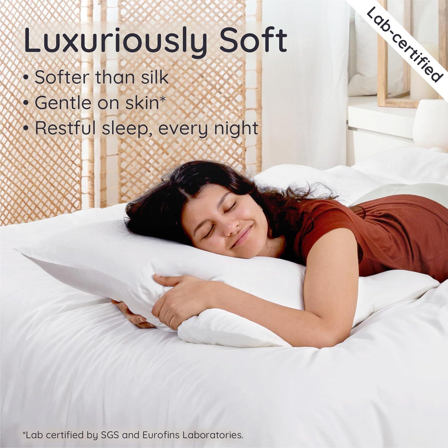 Juego de 2 Fundas de Almohada Queen Bambaw 100% Viscosa Refrigerantes