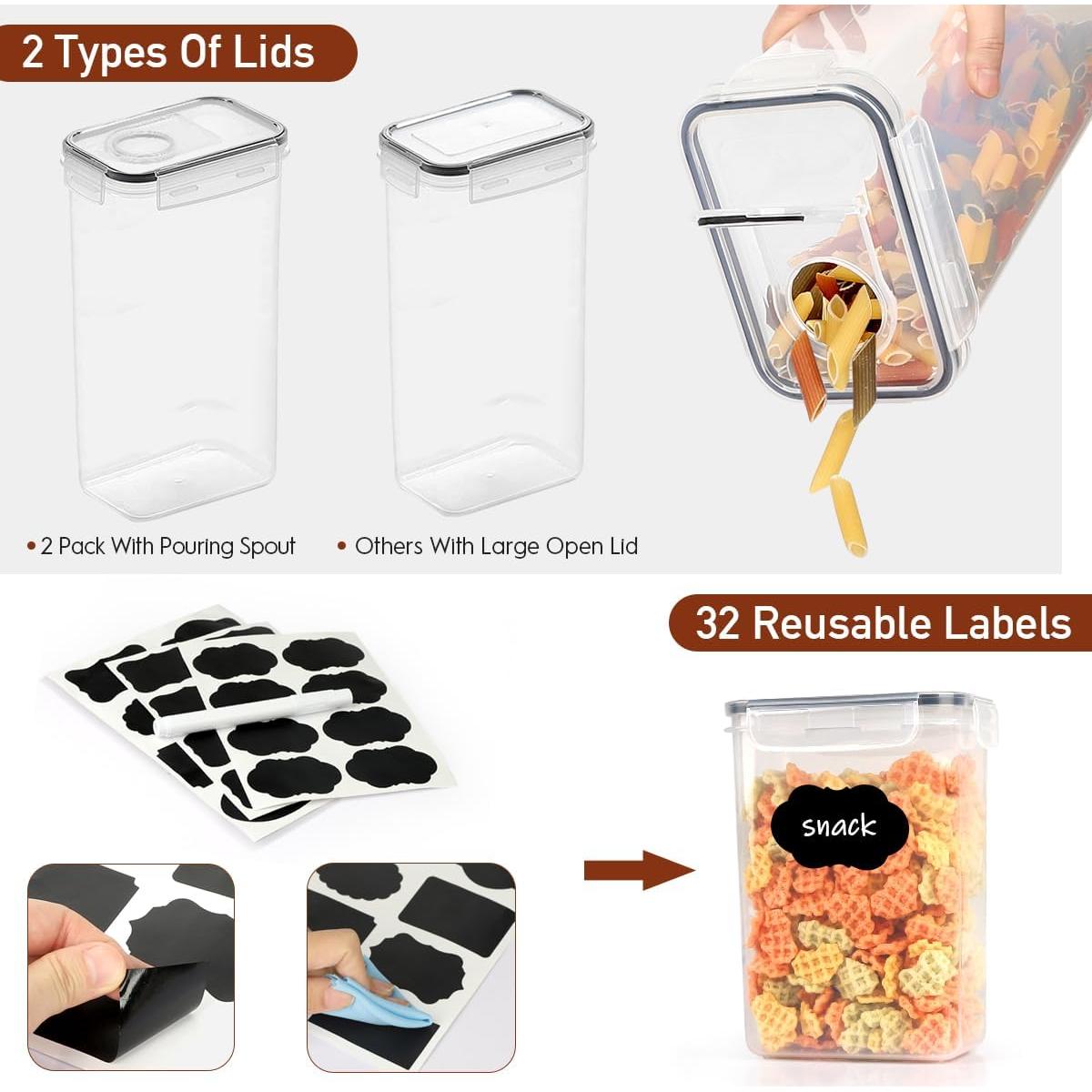 64 PCS Contenedores de Almacenamiento Herméticos JUJOJB 2L