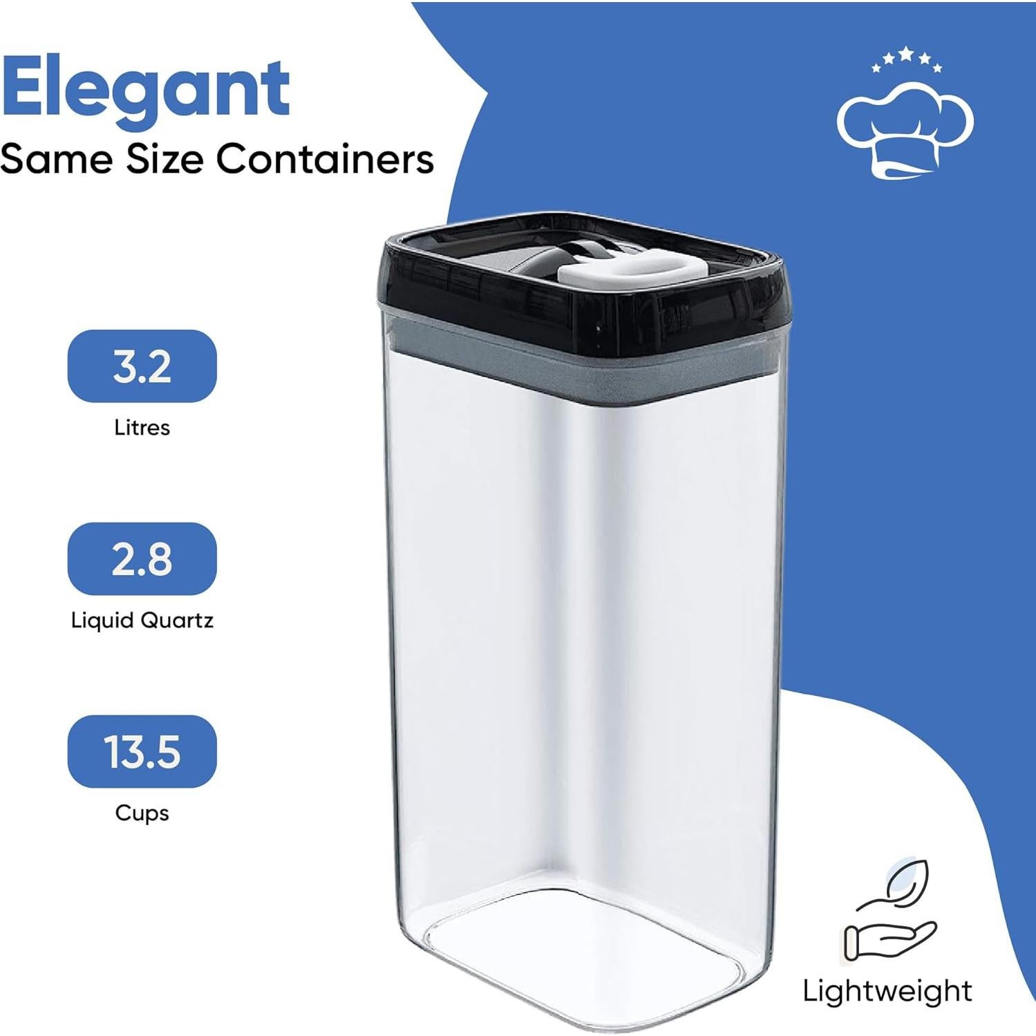 Cajas de Almacenamiento de Alimentos Chef's Path 4pcs 3.2L